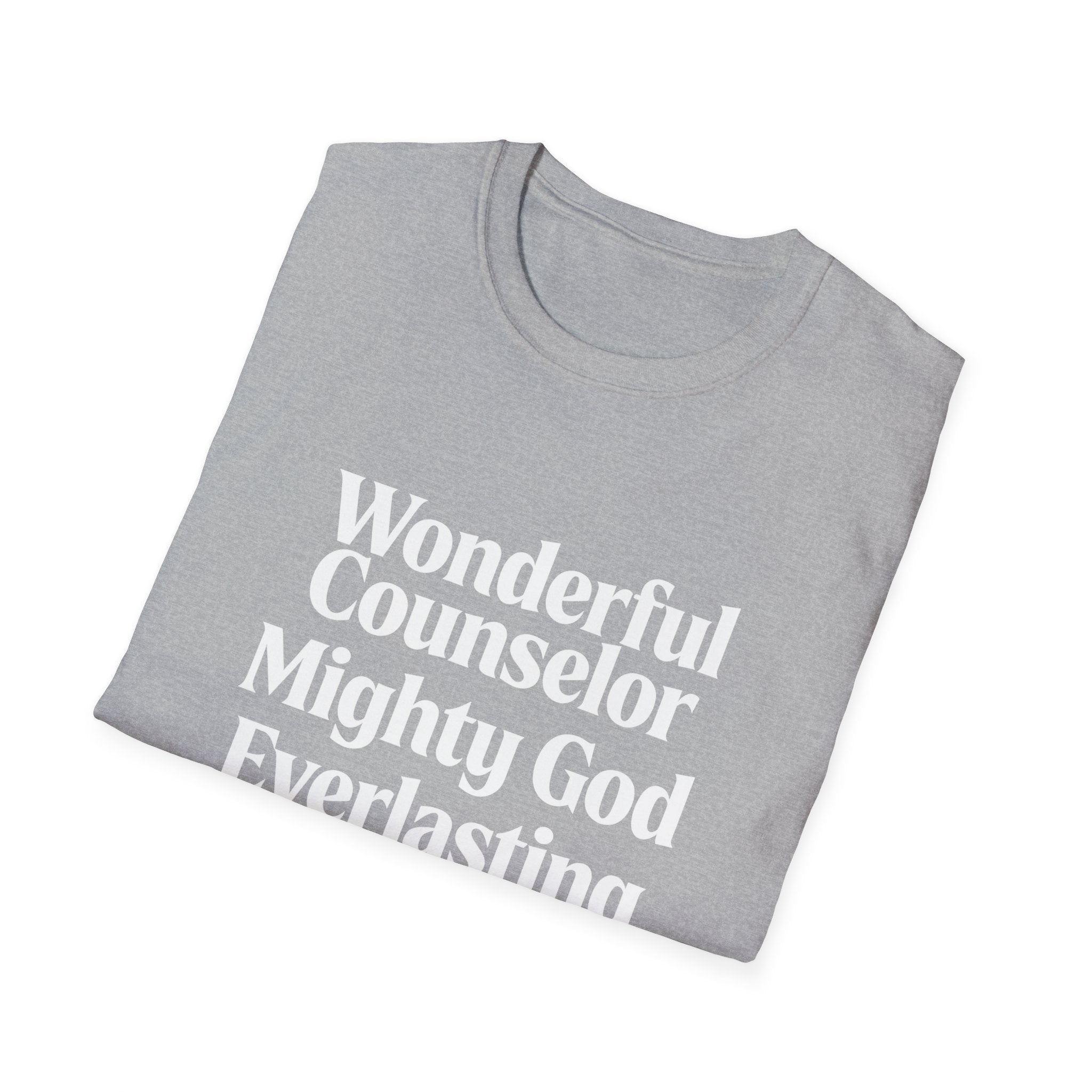 Names of Jesus from Isaiah T-Shirt — Plain Softstyle Crew Tee