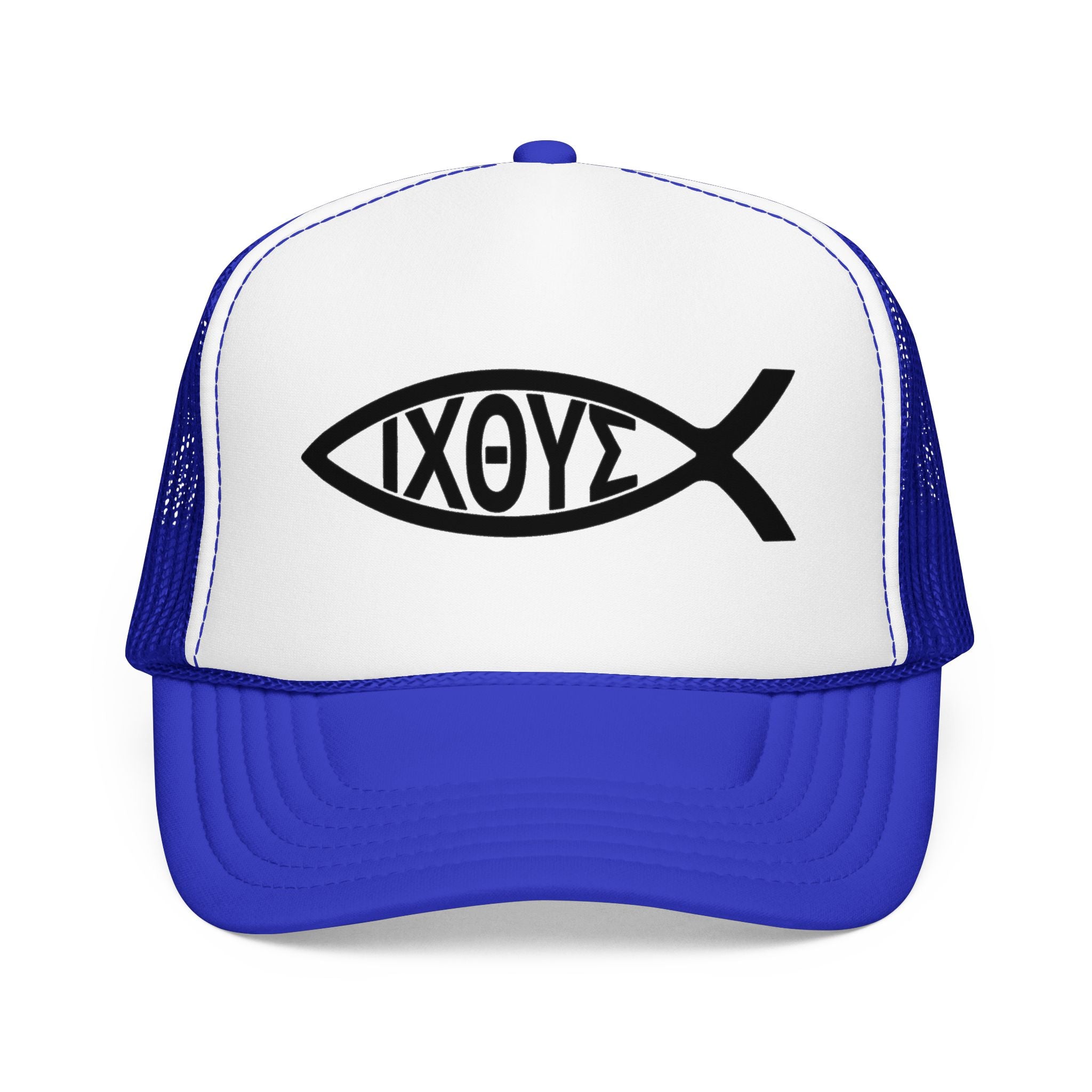 Christian Fish Trucker Hat with ΙΧΘΥΣ Ichthys Design