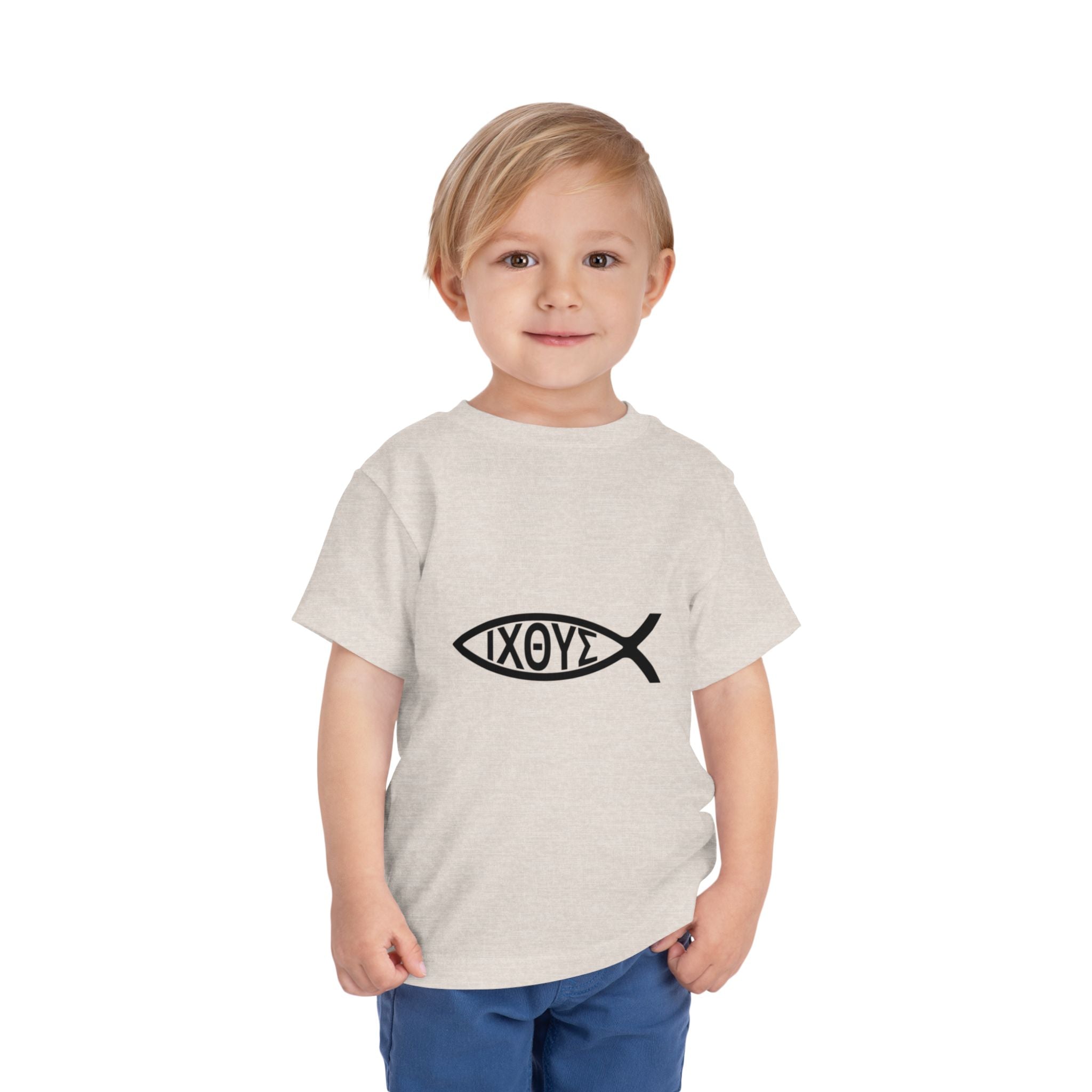 Toddler Tee — Christian Ichthys Fish Logo Kids Shirt (Faith Symbol)