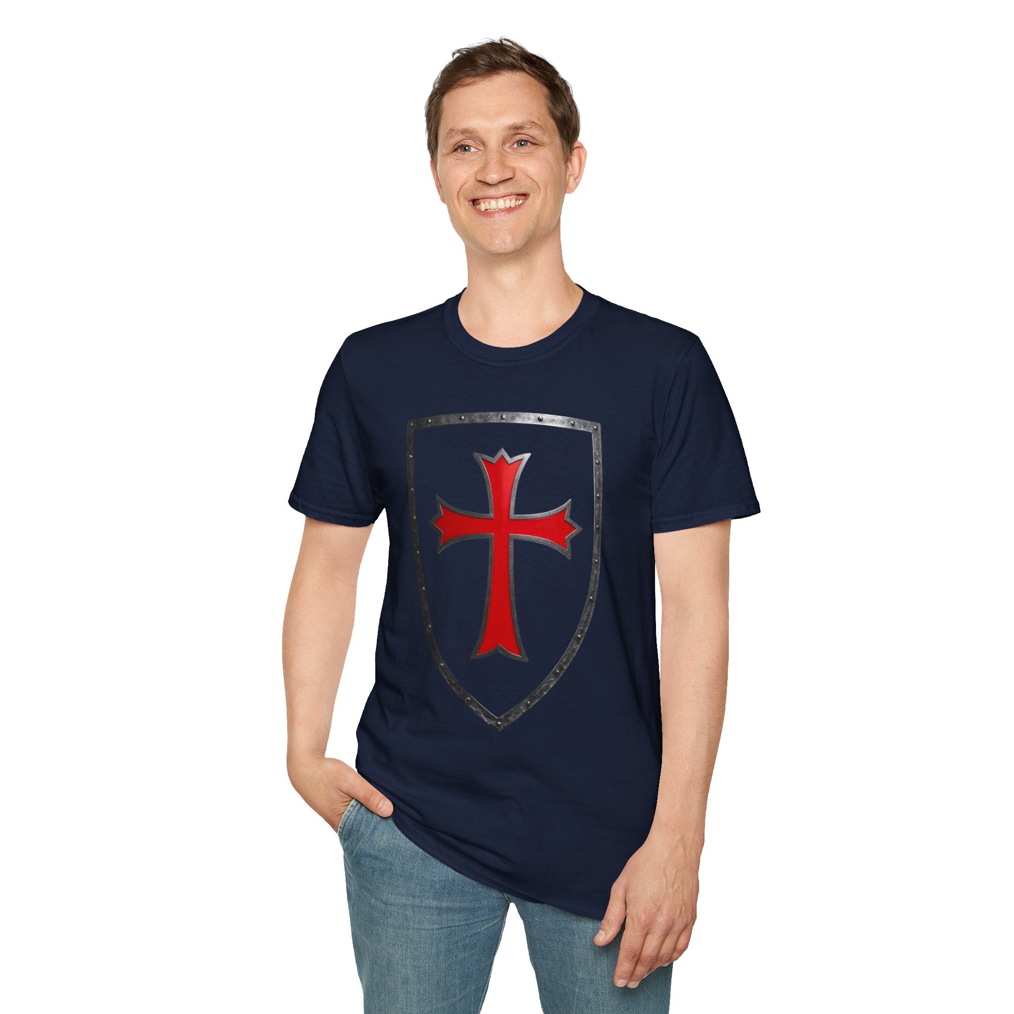Crusader Shield T-Shirt — Red Cross Medieval Shield Tee