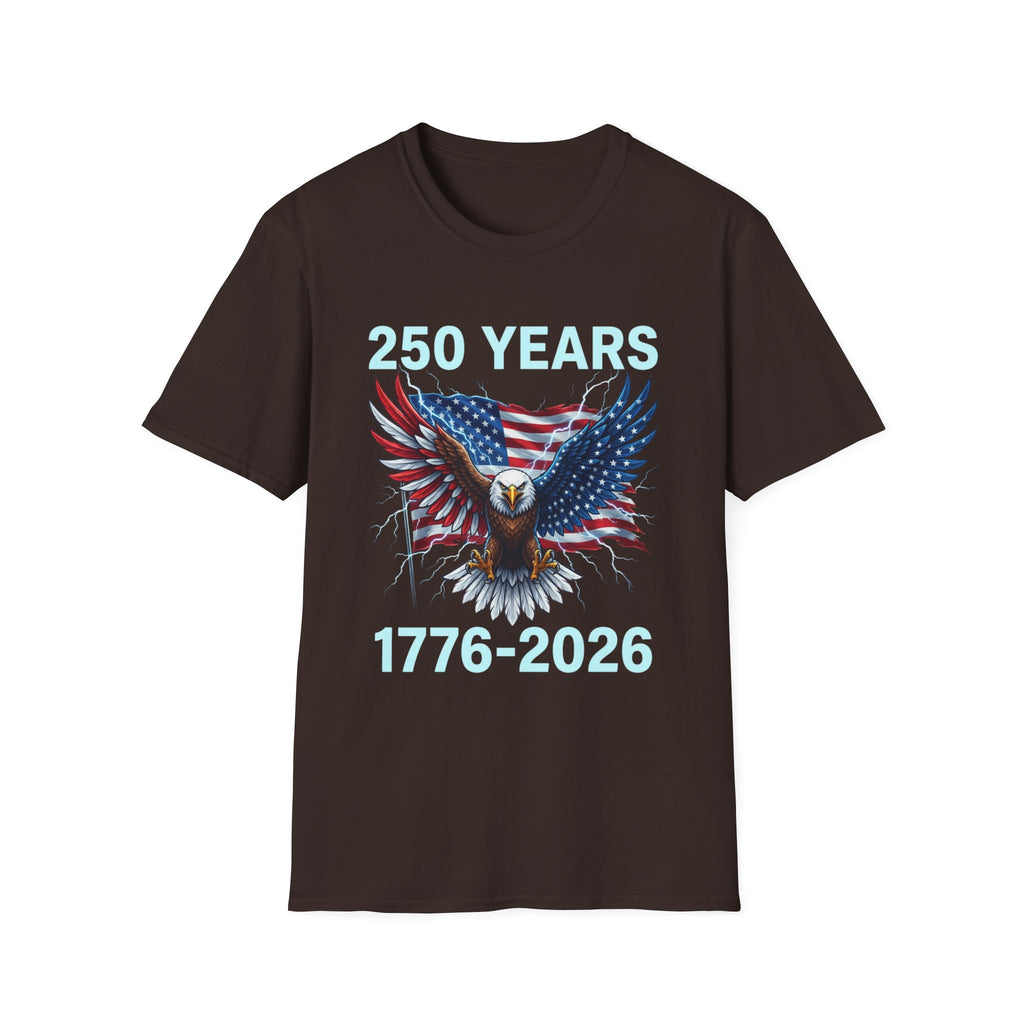 250 Years 1776–2026 Eagle & American Flag T-Shirt — Patriotic 250th Anniversary Tee