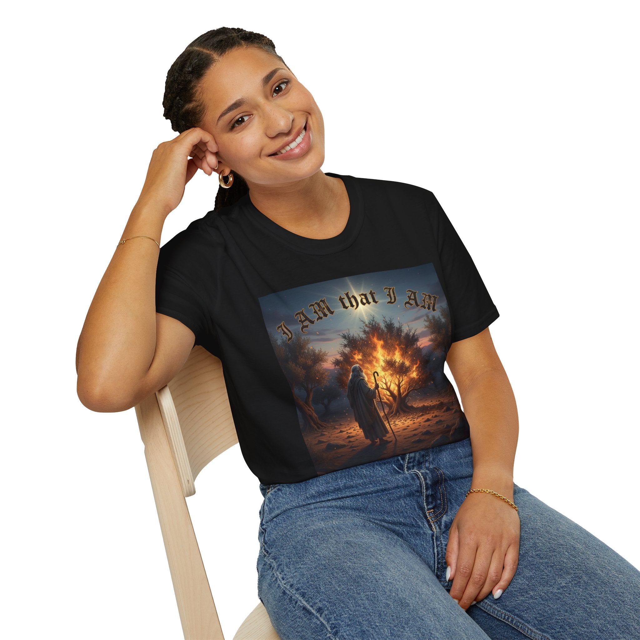 I AM That I AM T‑Shirt — Burning Bush Biblical Faith Graphic Tee