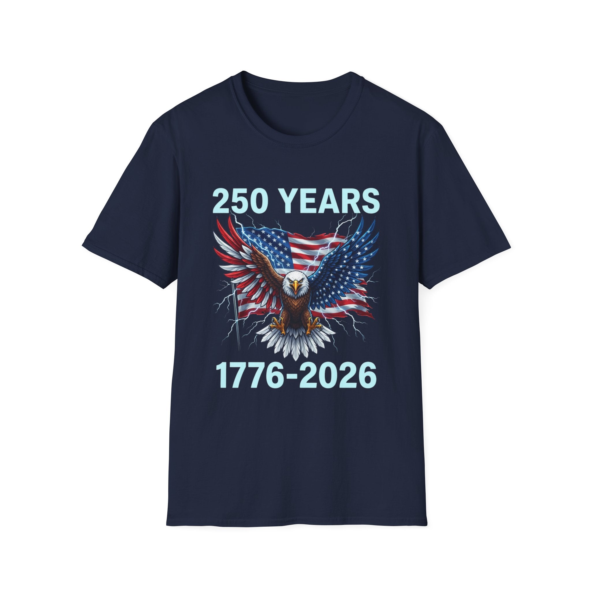 250 Years 1776–2026 Eagle & American Flag T-Shirt — Patriotic 250th Anniversary Tee