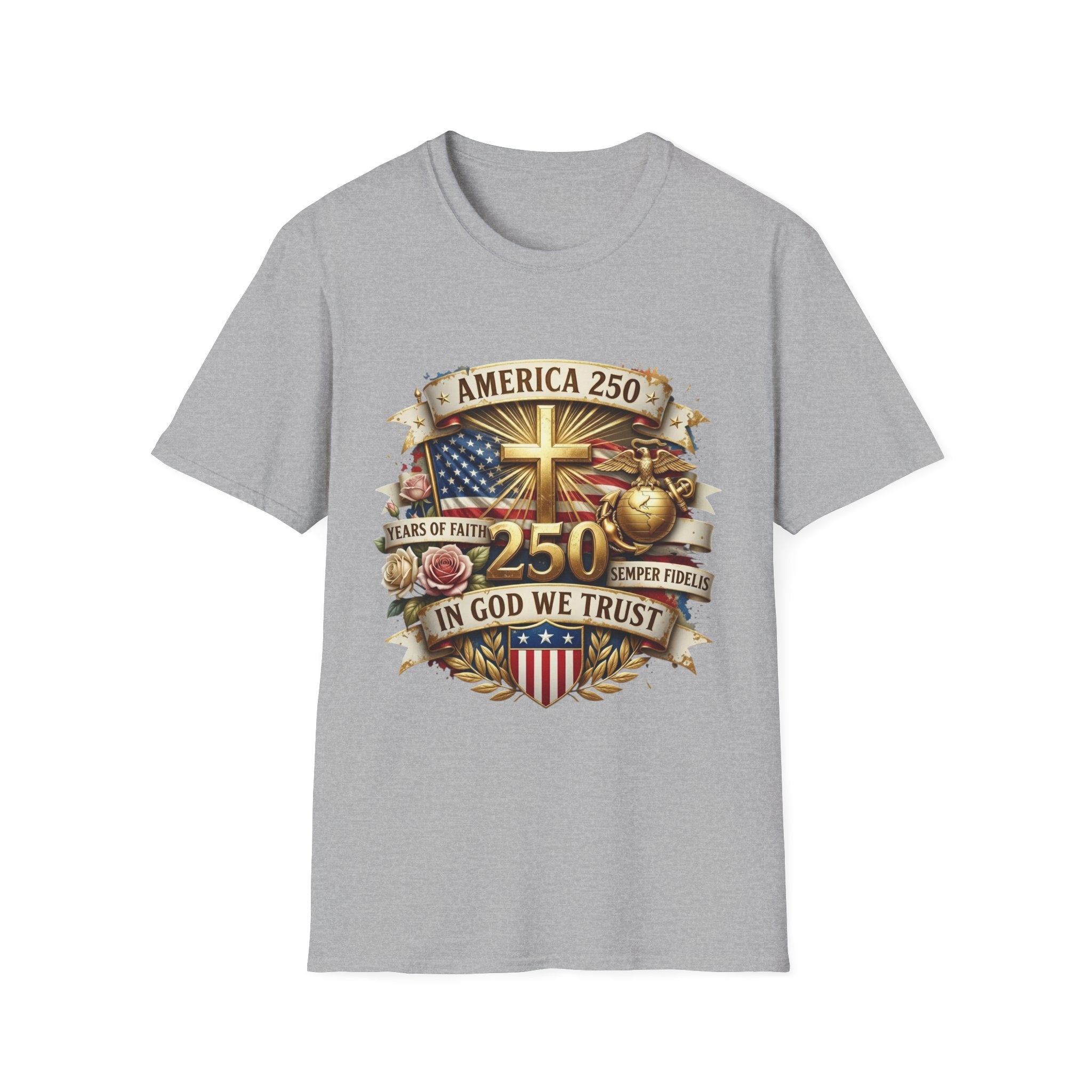 America 250 Christian T-Shirt — "In God We Trust" Patriotic Faith Tee
