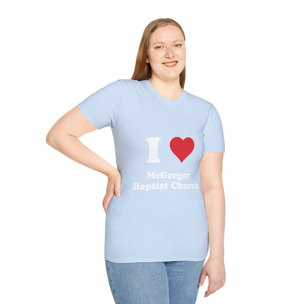 I Heart McGregor Baptist Church T-Shirt — Church Fan Tee