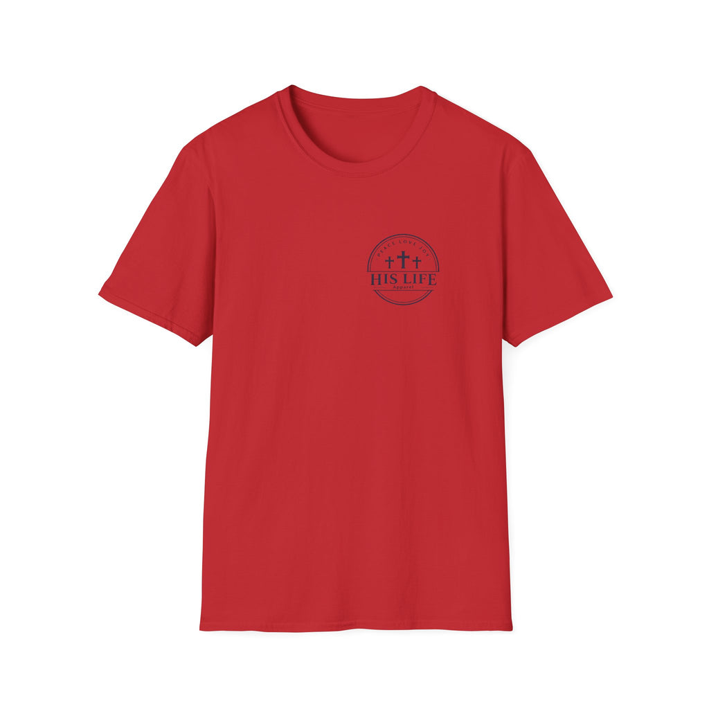 His Life Christian America 250 T-Shirt — Small Cross Logo Faith Tee