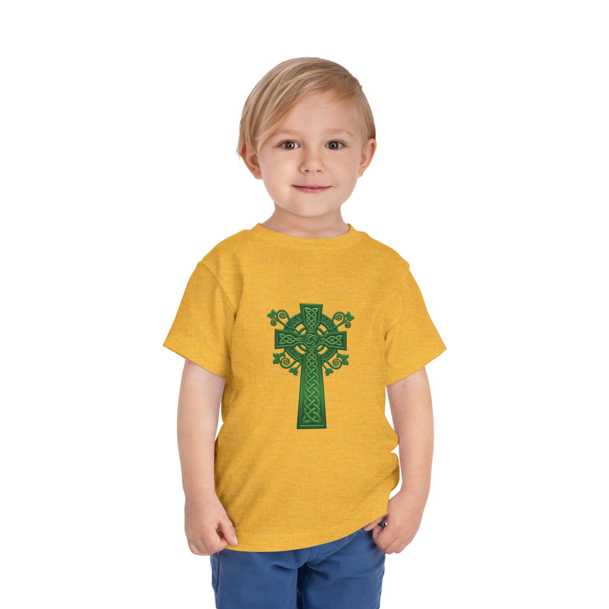 Toddler Tee — Green Celtic Cross Graphic (St. Patrick’s Day)