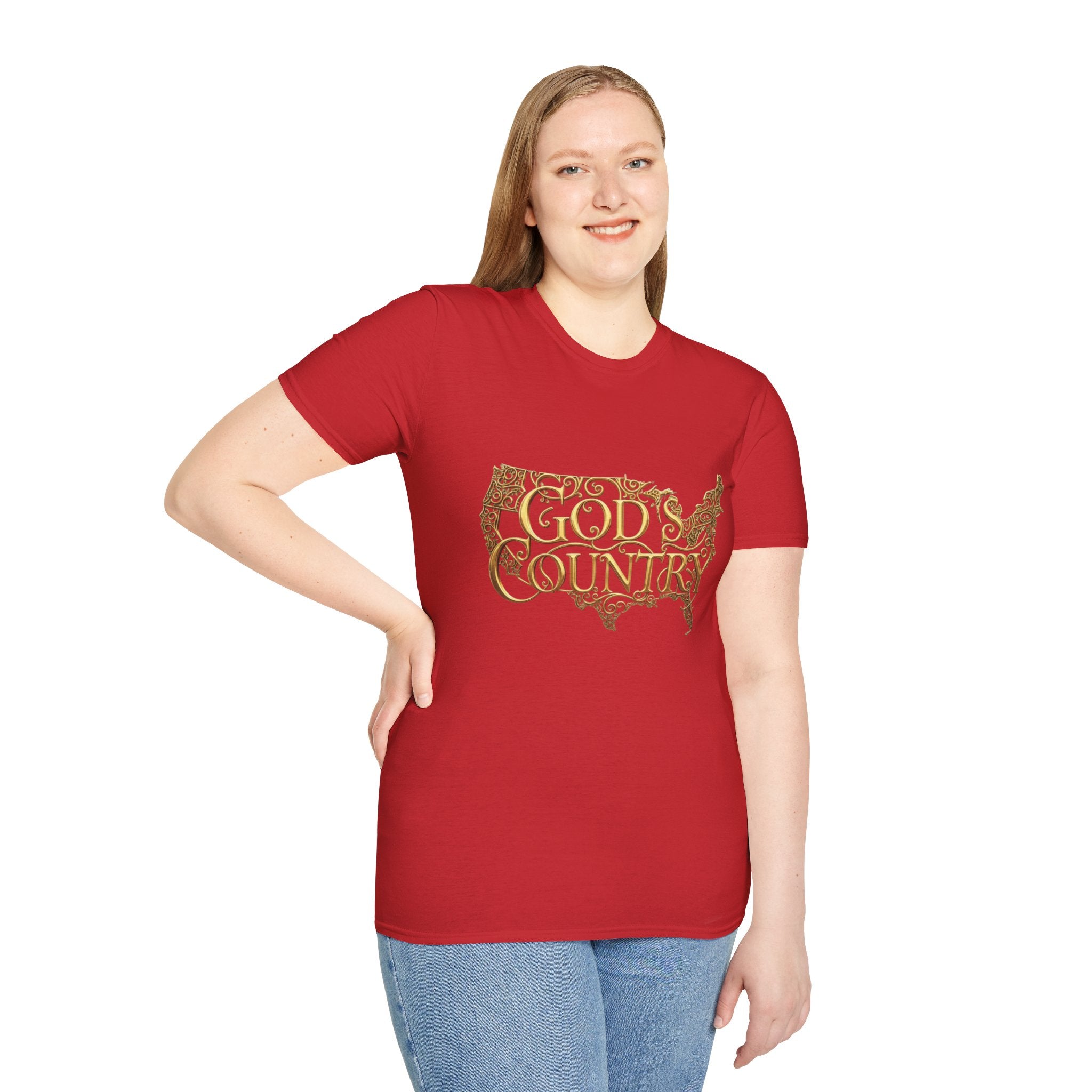 God's Country T-Shirt — Vintage USA Map Faith Tee