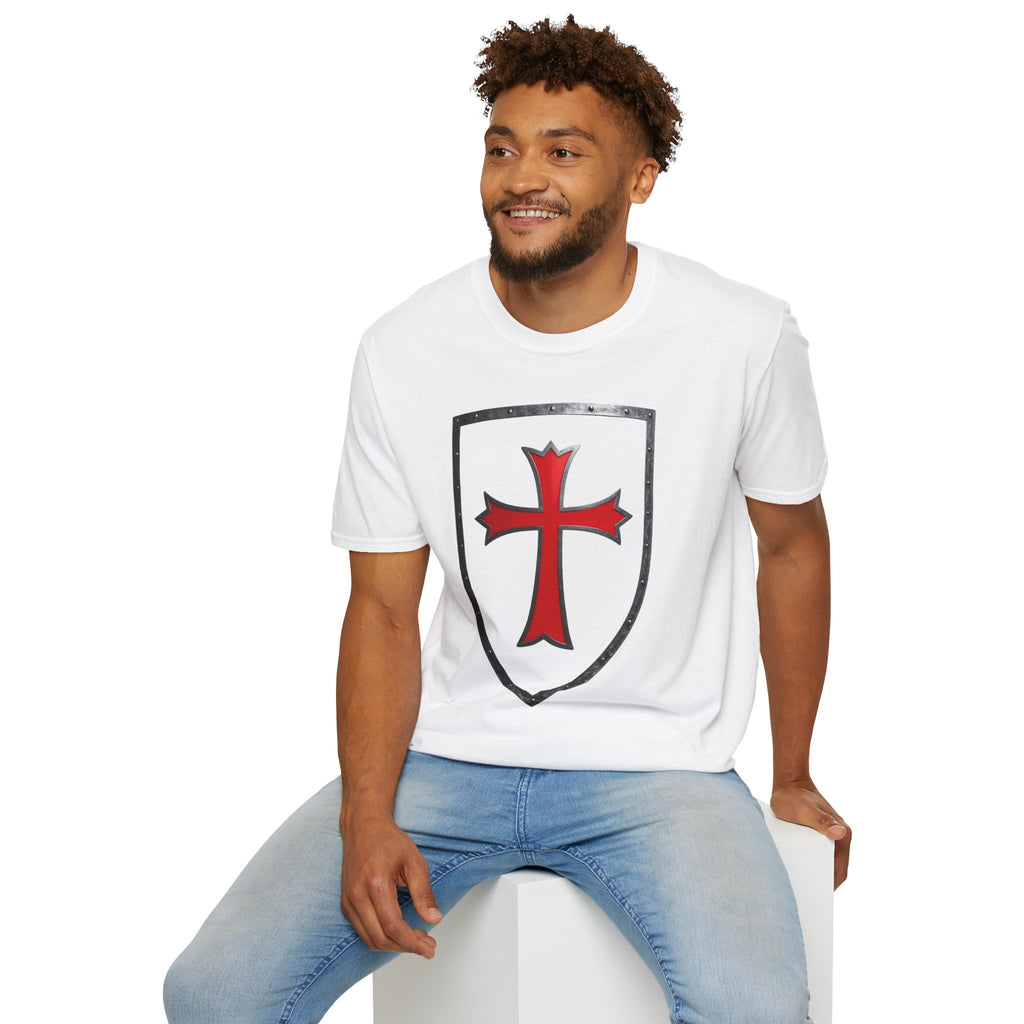 Crusader Shield T-Shirt — Red Cross Medieval Shield Tee