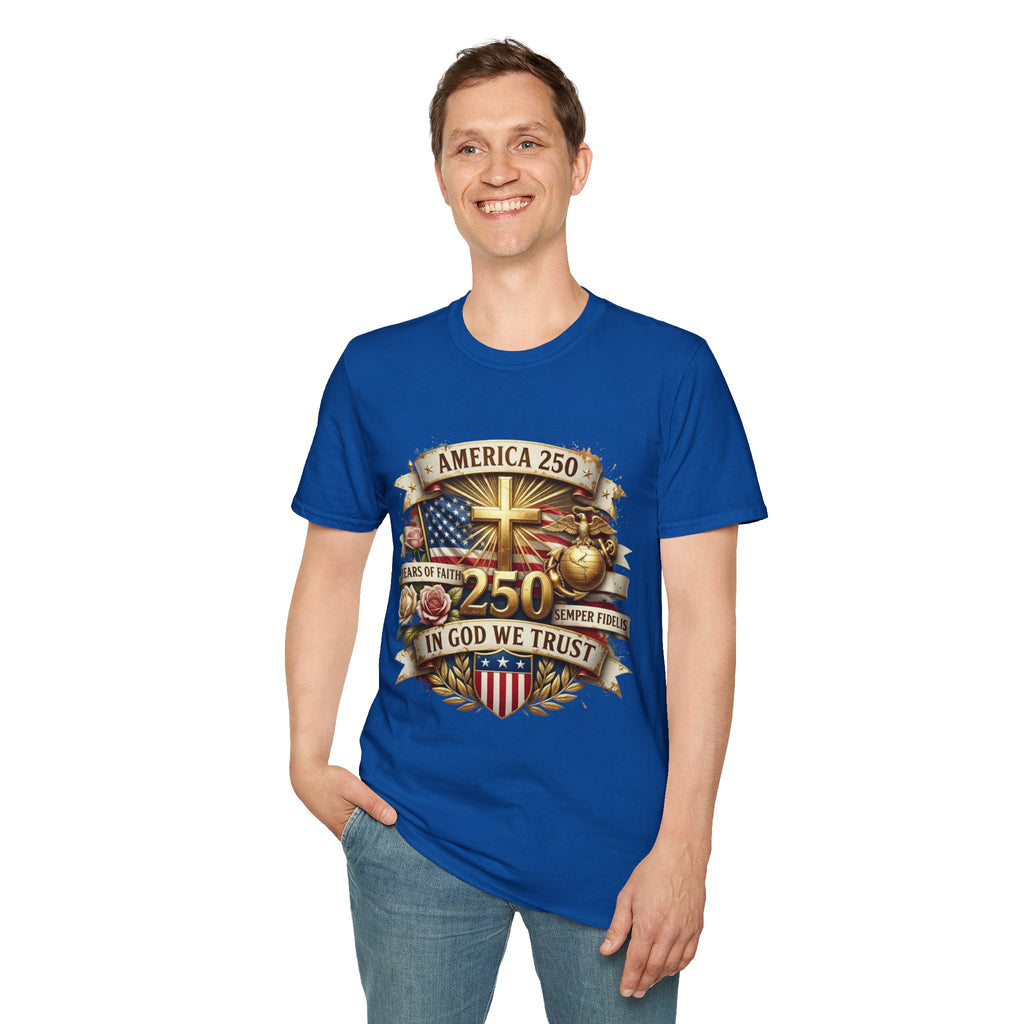 America 250 Christian T-Shirt — "In God We Trust" Patriotic Faith Tee
