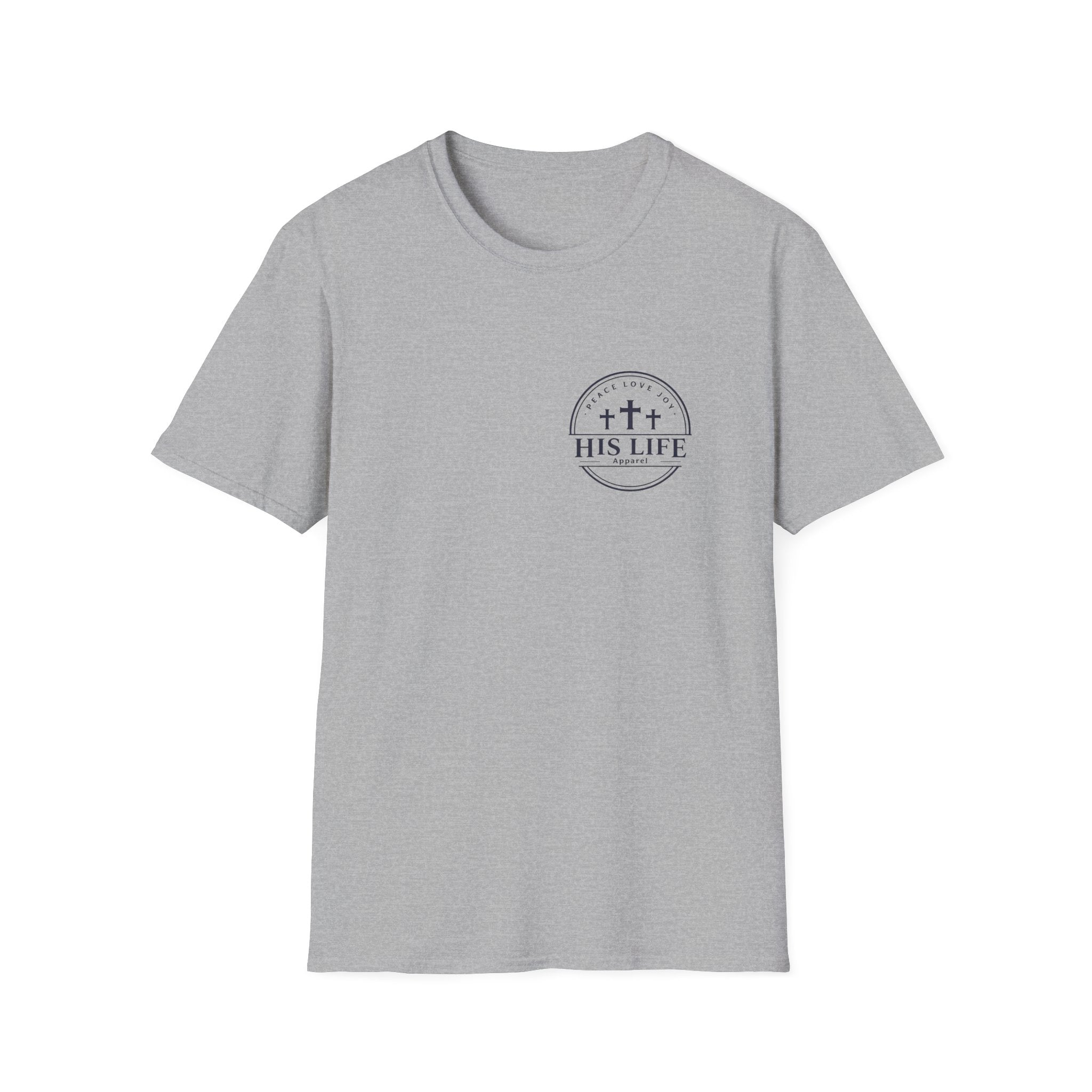 His Life Apparel Christian American 250 T‑Shirt — Three Crosses Faith Graphic