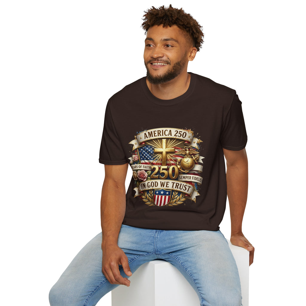America 250 Christian T-Shirt — "In God We Trust" Patriotic Faith Tee