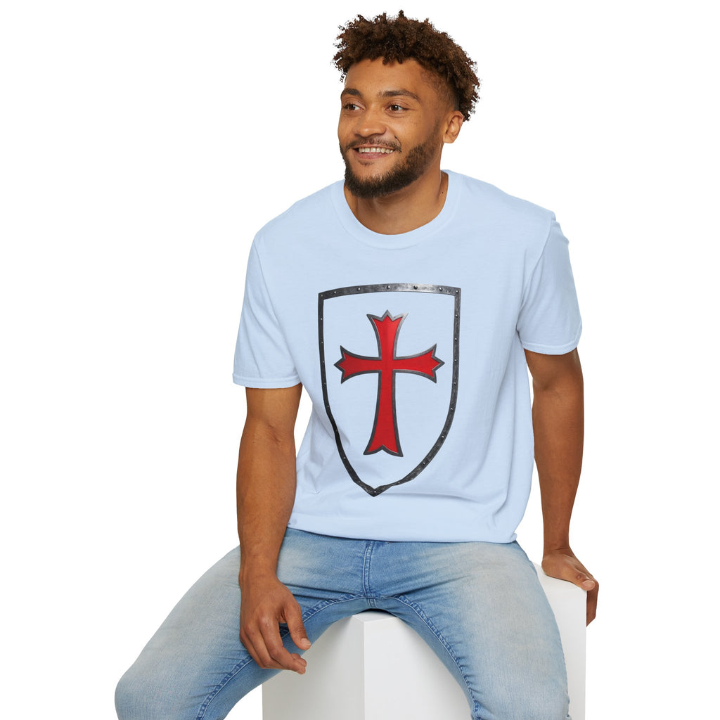 Crusader Shield T-Shirt — Red Cross Medieval Shield Tee
