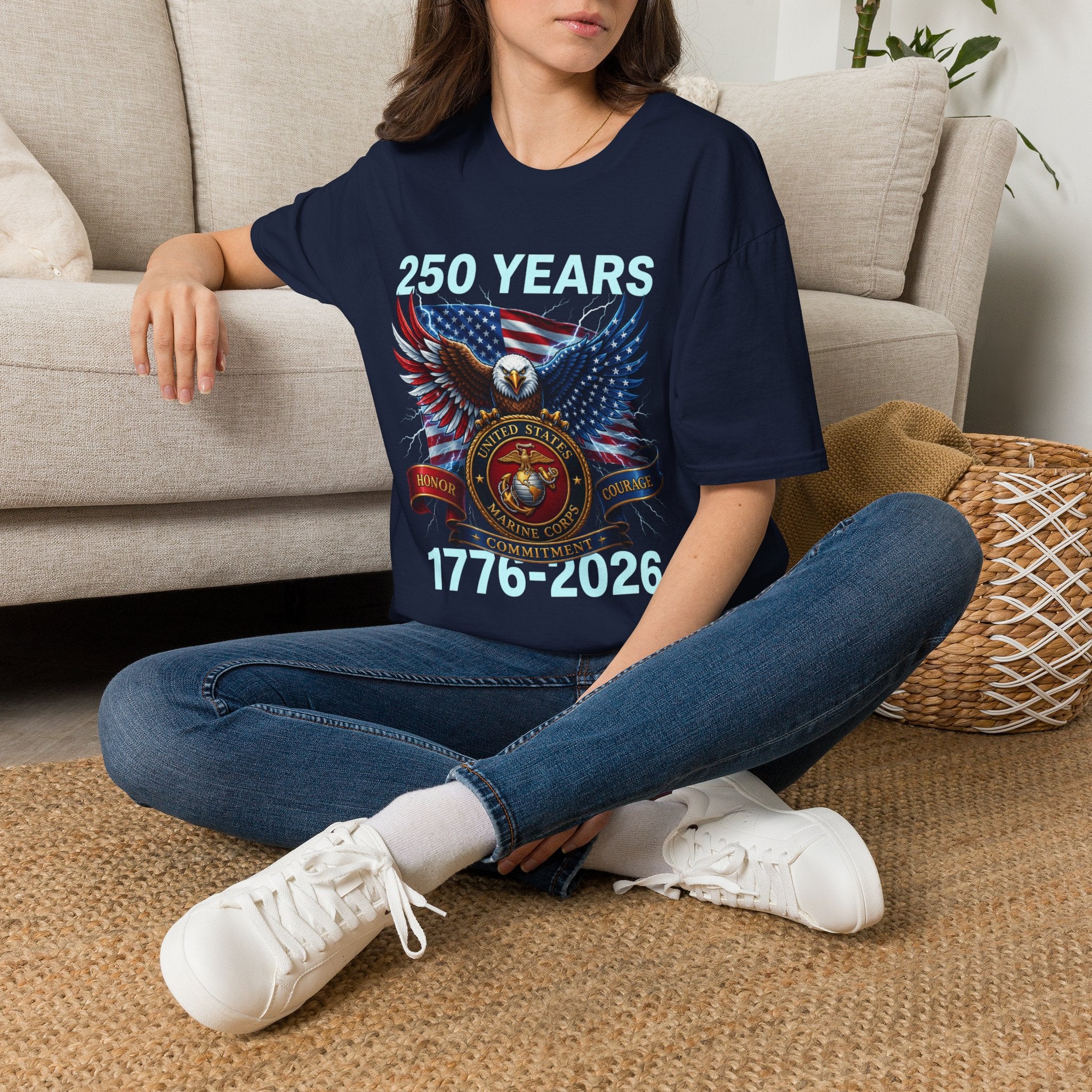 250 Years 1776–2026 Eagle Flag T-Shirt — Patriotic USA Anniversary Tee
