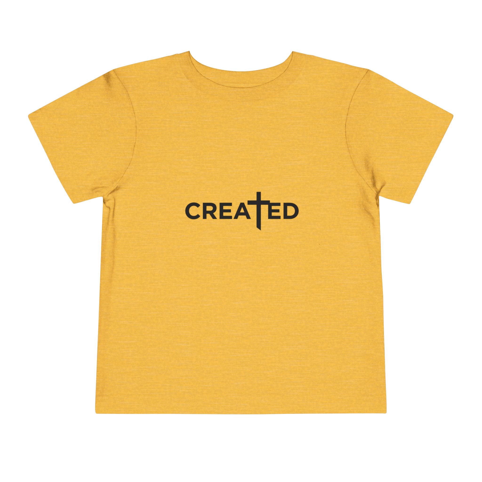 Toddler Tee — "Created" Cross Logo Christian Baby Shirt