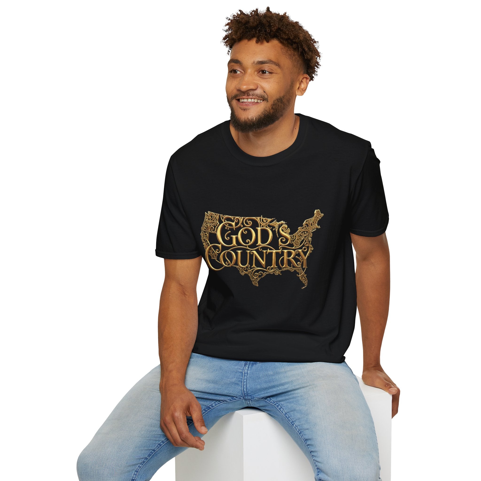 God's Country T-Shirt — Vintage USA Map Faith Tee