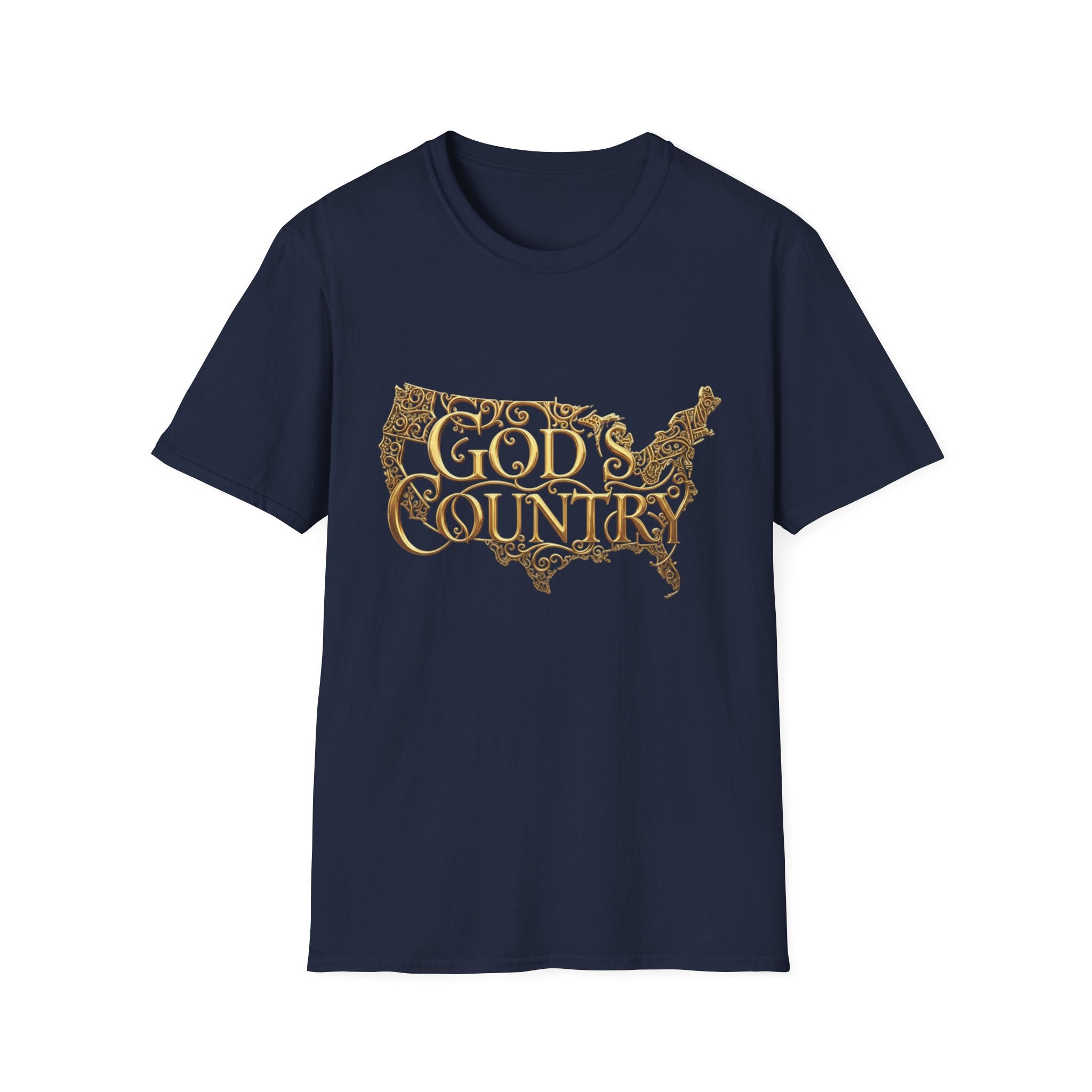 God's Country T-Shirt — Vintage USA Map Faith Tee