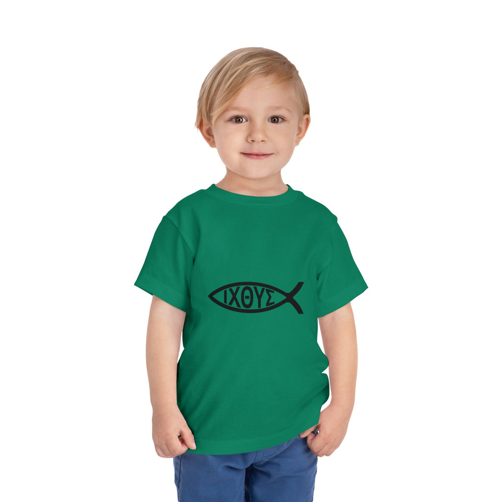 Toddler Tee — Christian Ichthys Fish Logo Kids Shirt (Faith Symbol)
