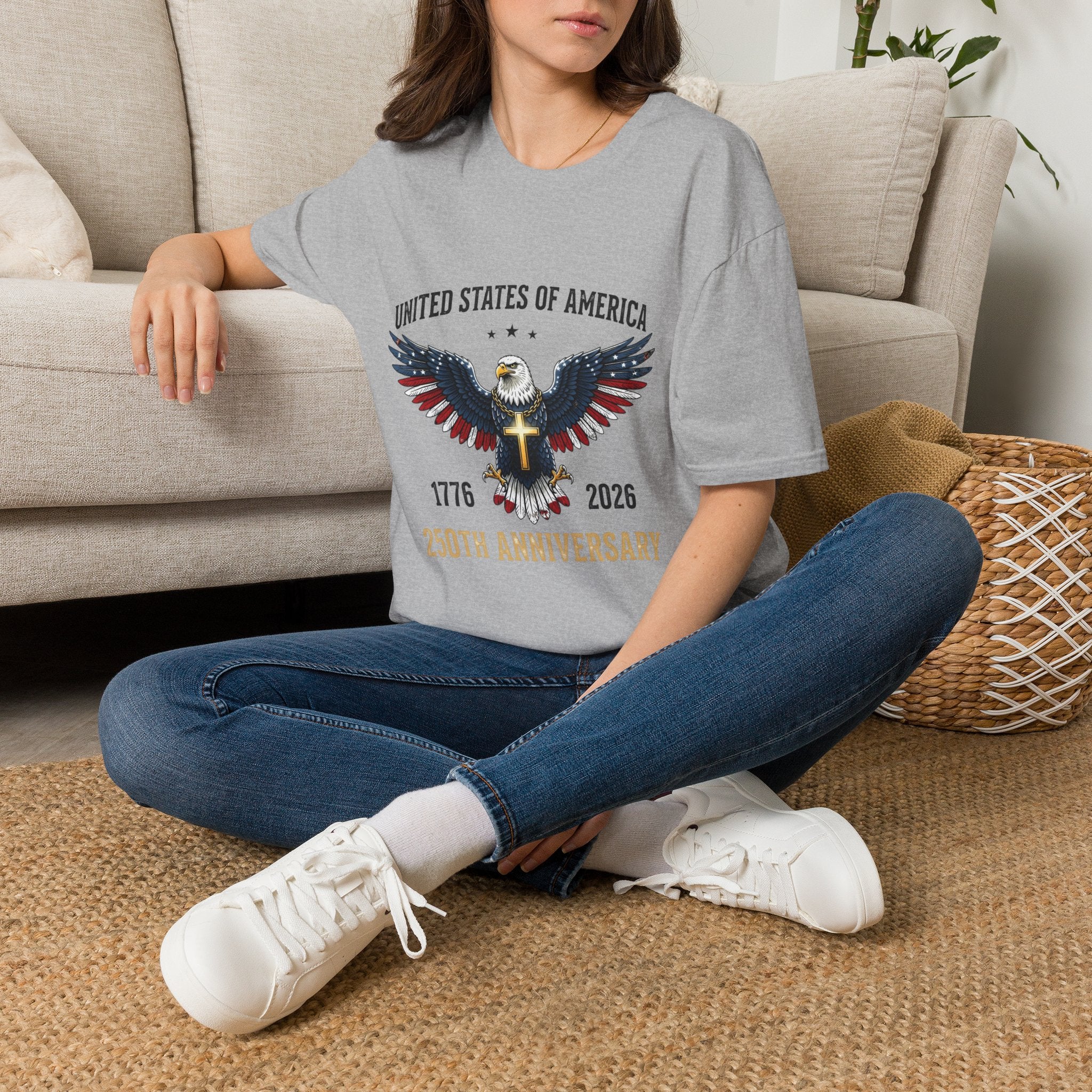 American Eagle Graphic T-Shirt — United States of America 1776–2026 Patriotic Tee