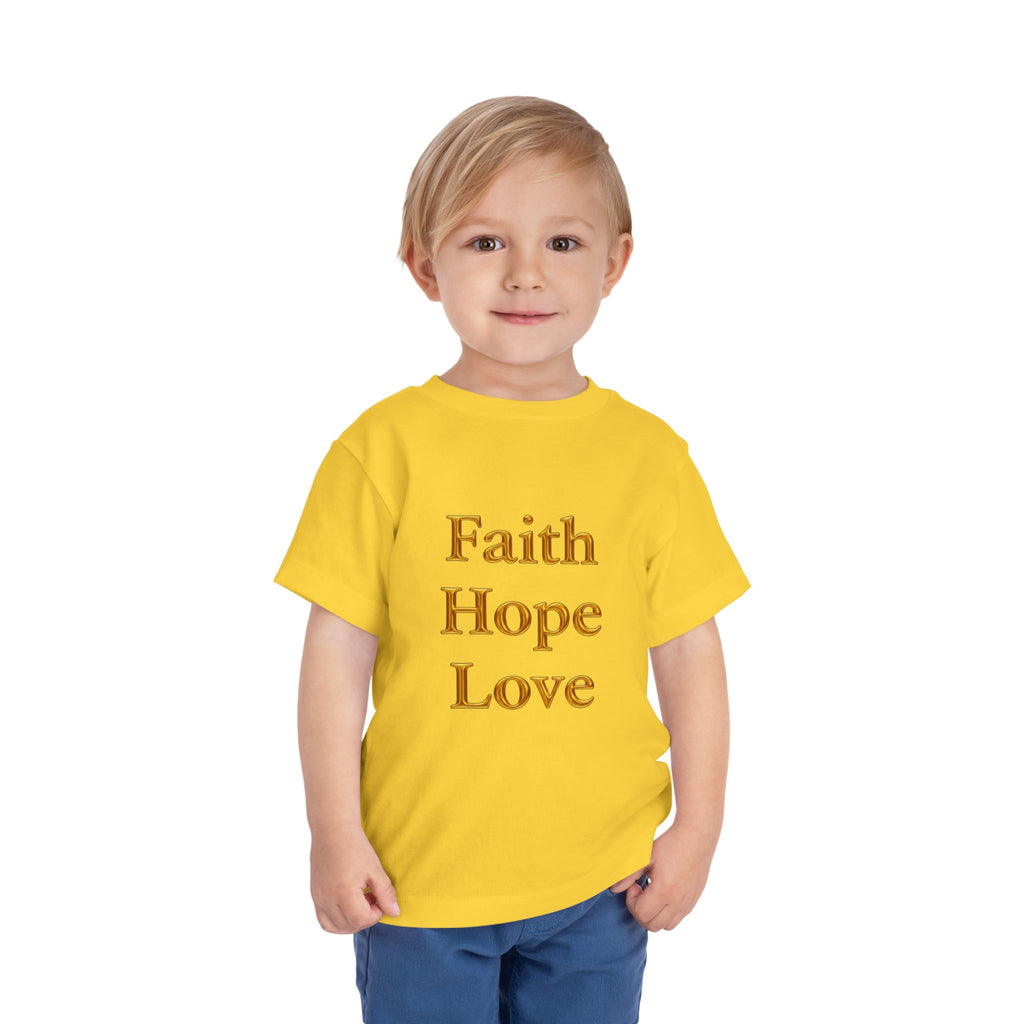 Toddler Tee — Faith Hope Love Gold Text