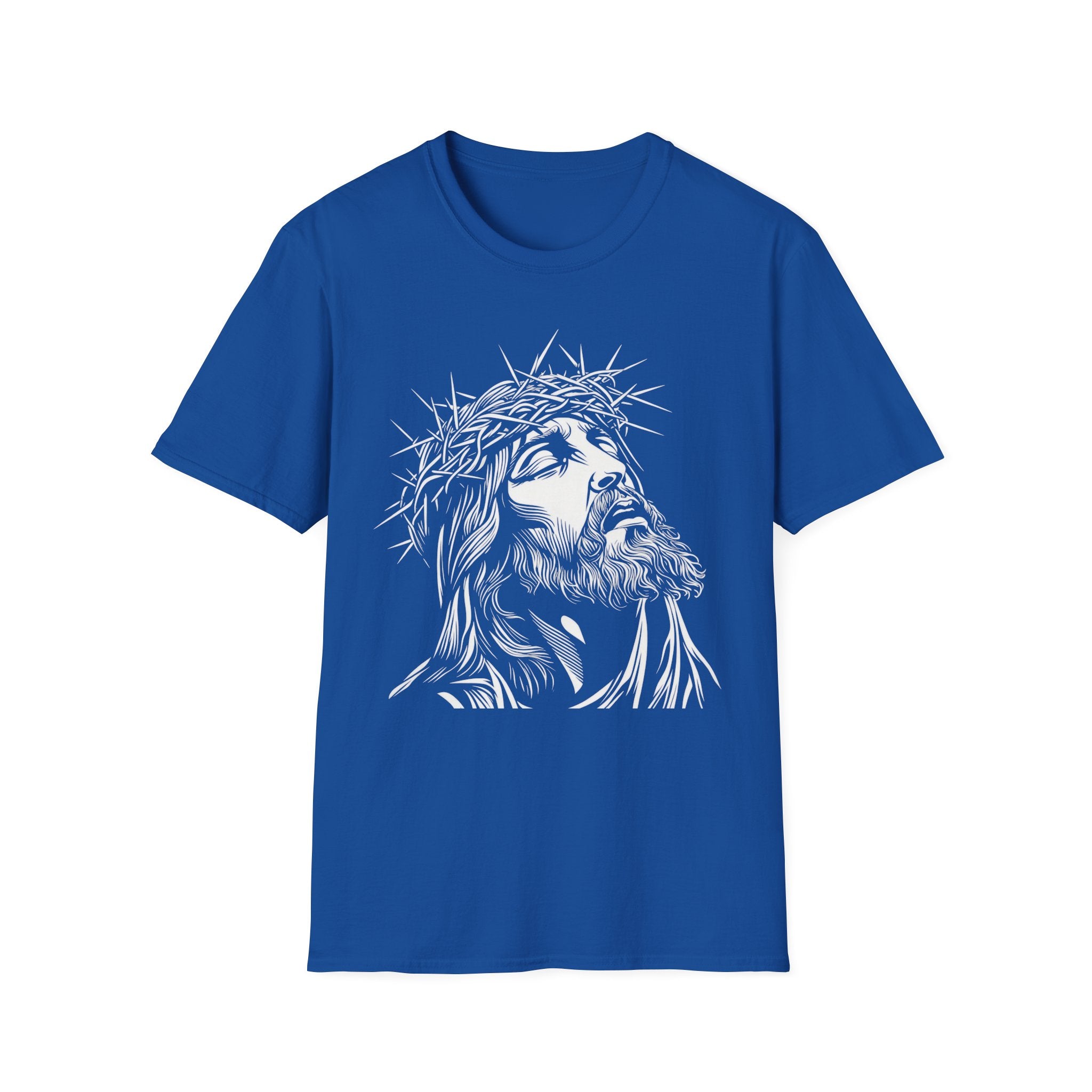 Jesus Portrait T-Shirt – Crown of Thorns Christian Faith Tee