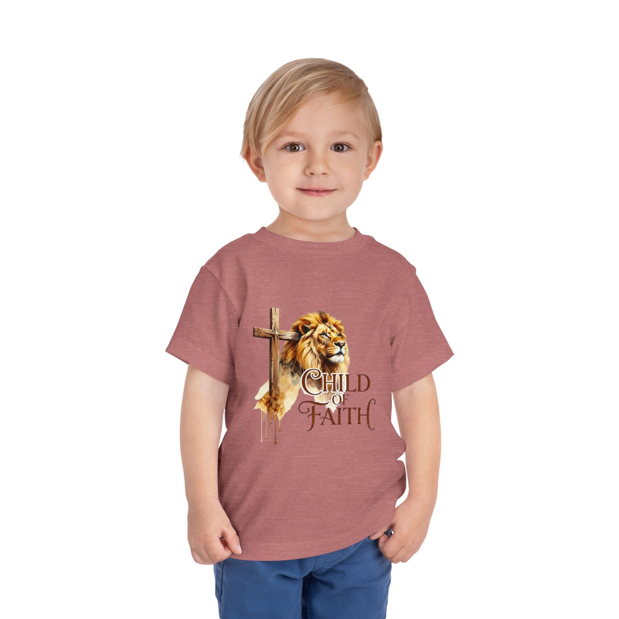 Child of Faith Toddler Tee — Lion & Cross Christian Kids Shirt
