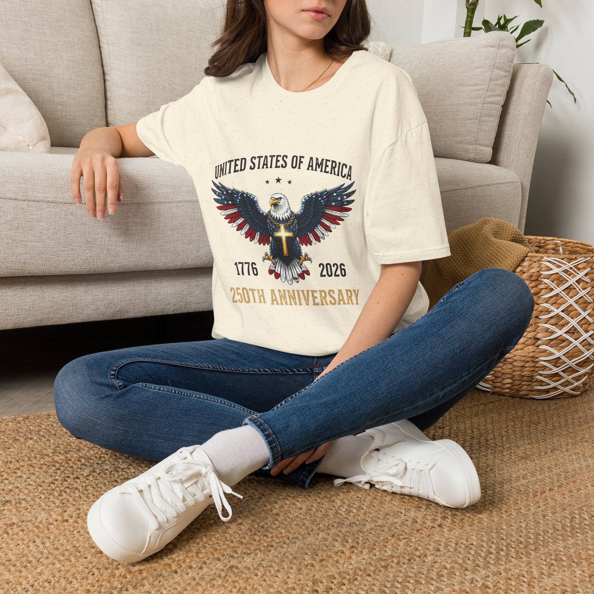 American Eagle Graphic T-Shirt — United States of America 1776–2026 Patriotic Tee
