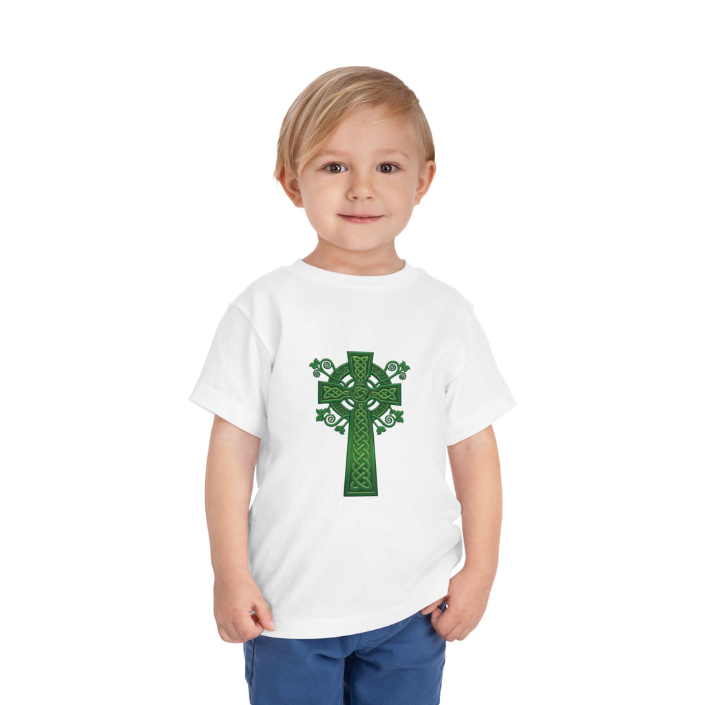 Toddler Tee — Green Celtic Cross Graphic (St. Patrick’s Day)