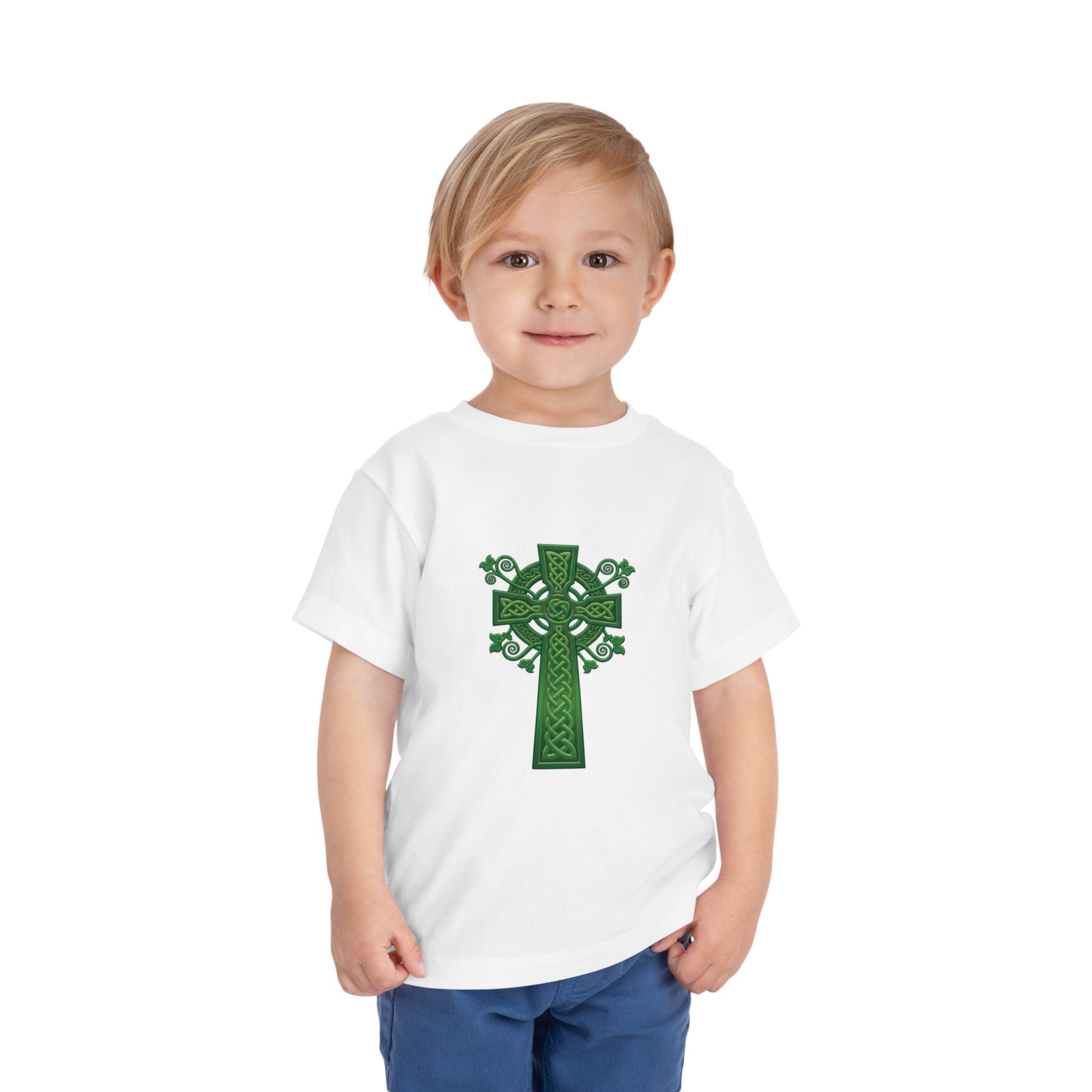 Toddler Tee — Green Celtic Cross Graphic (St. Patrick’s Day)