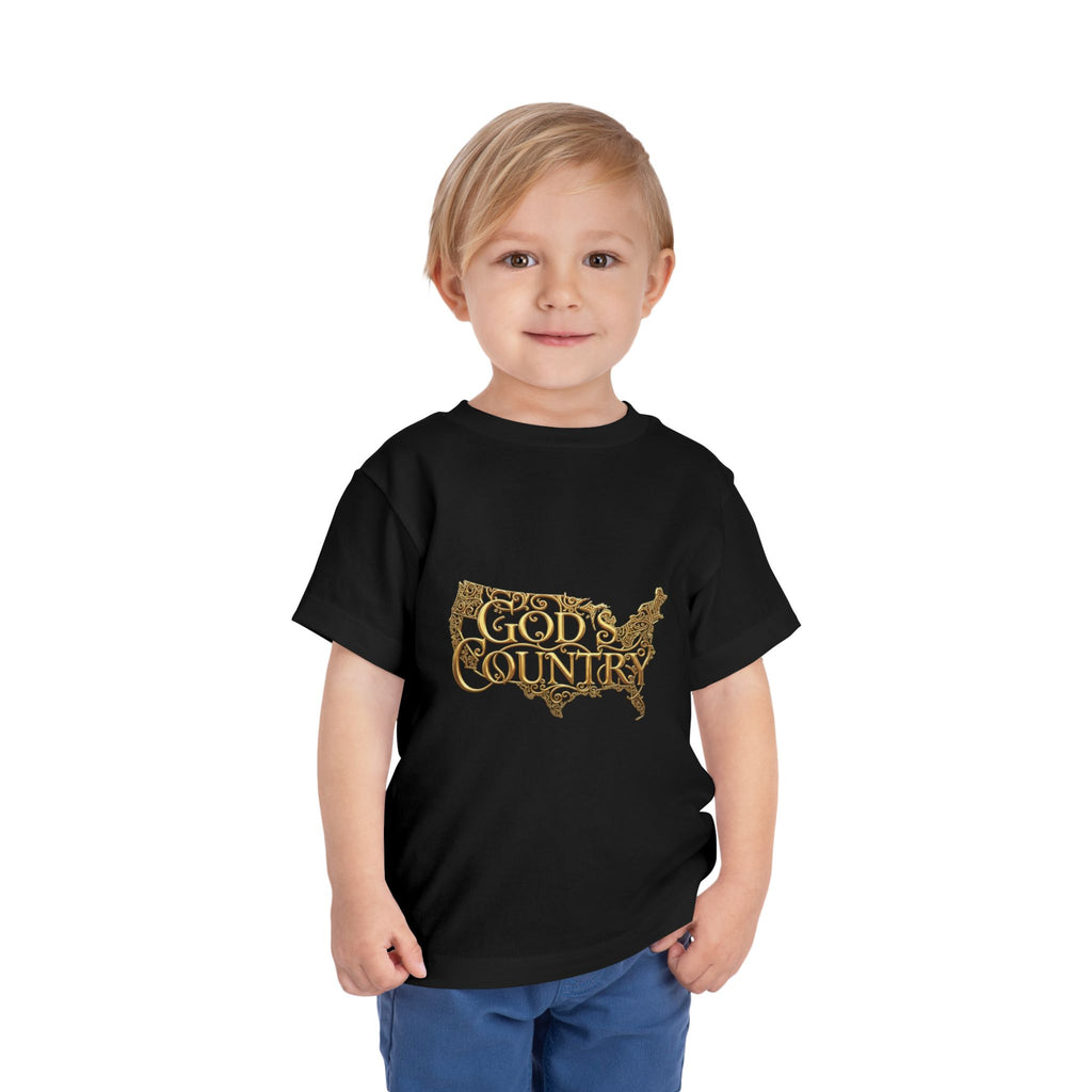 Toddler Tee — "God's Country" Gold Map Graphic