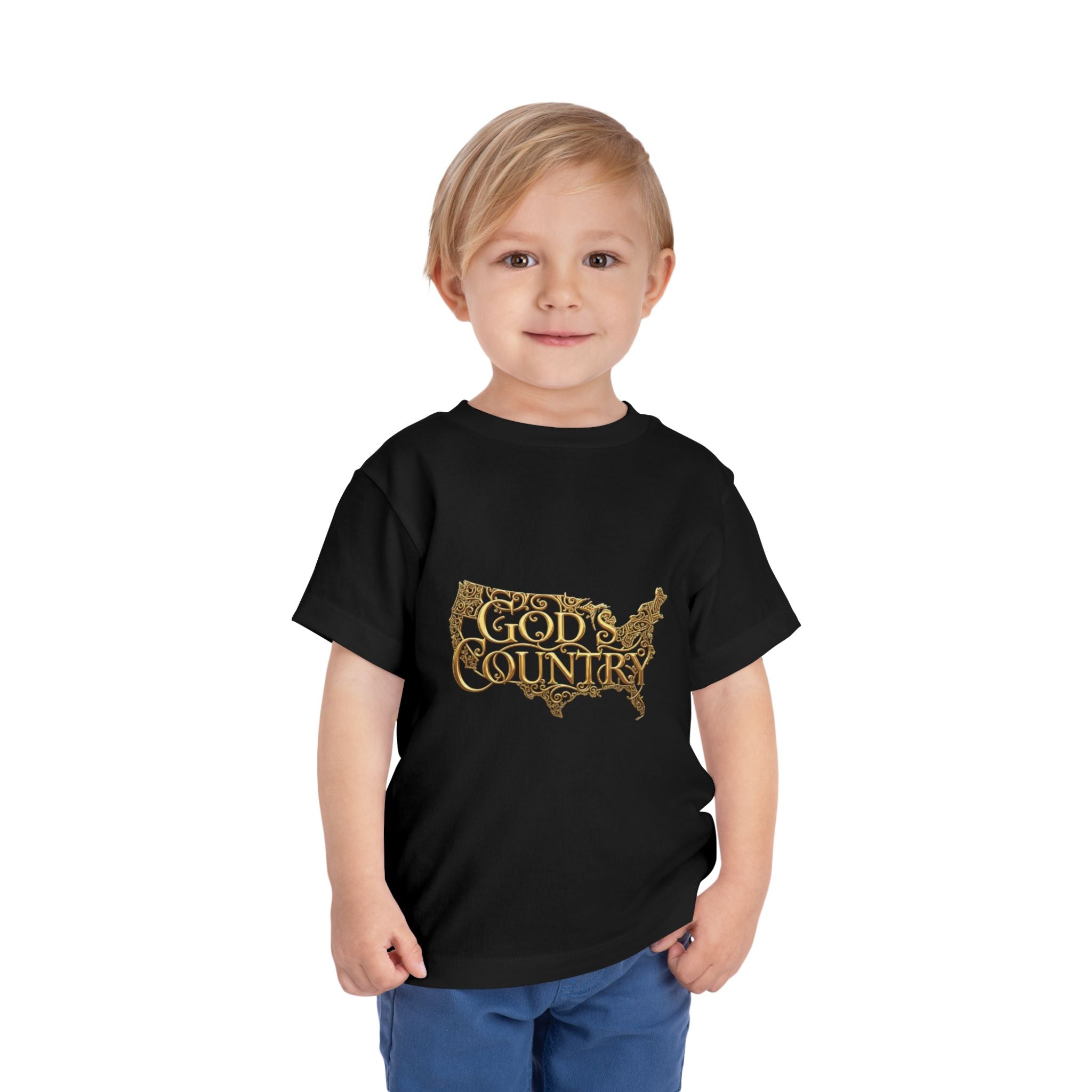 Toddler Tee — "God's Country" Gold Map Graphic