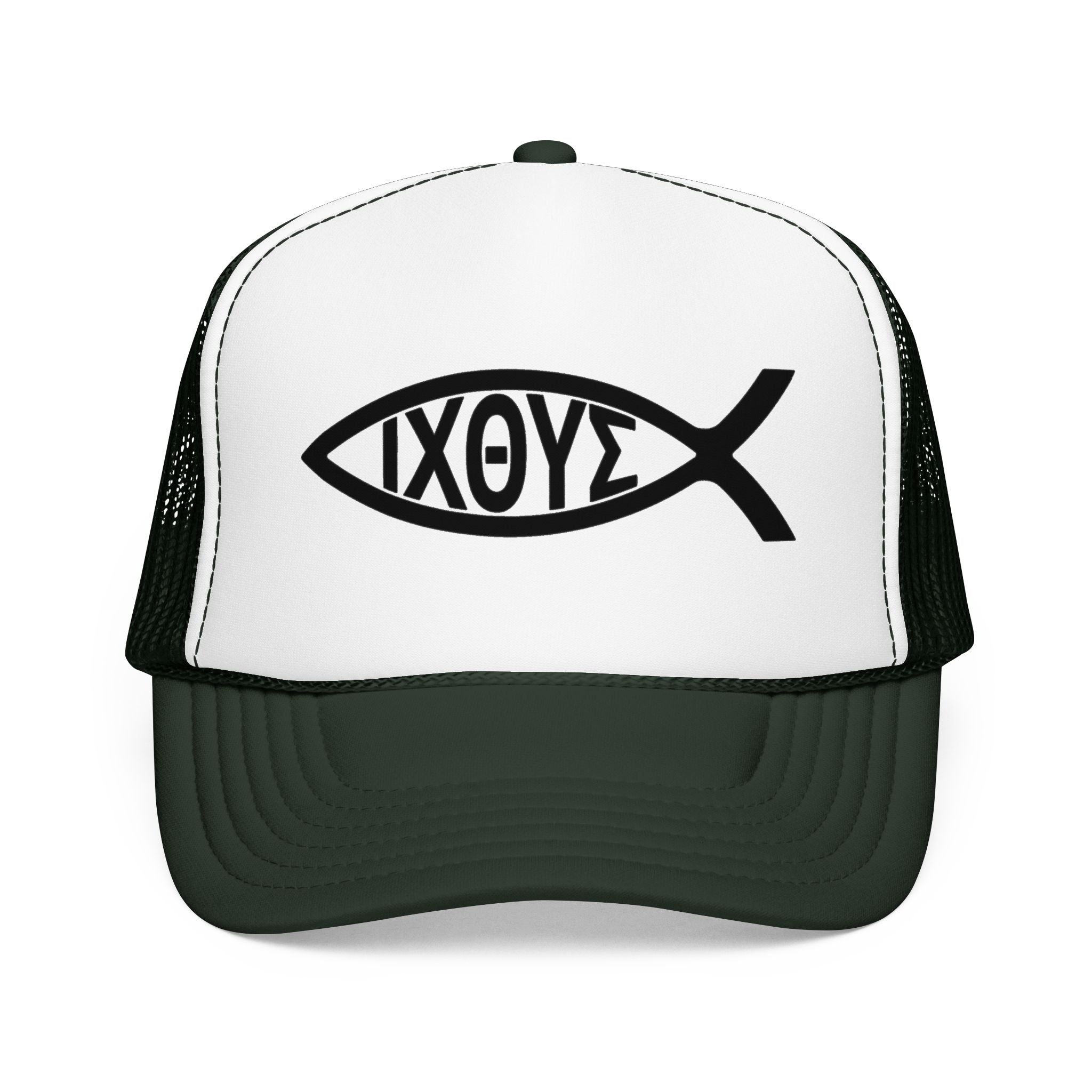 Christian Fish Trucker Hat with ΙΧΘΥΣ Ichthys Design
