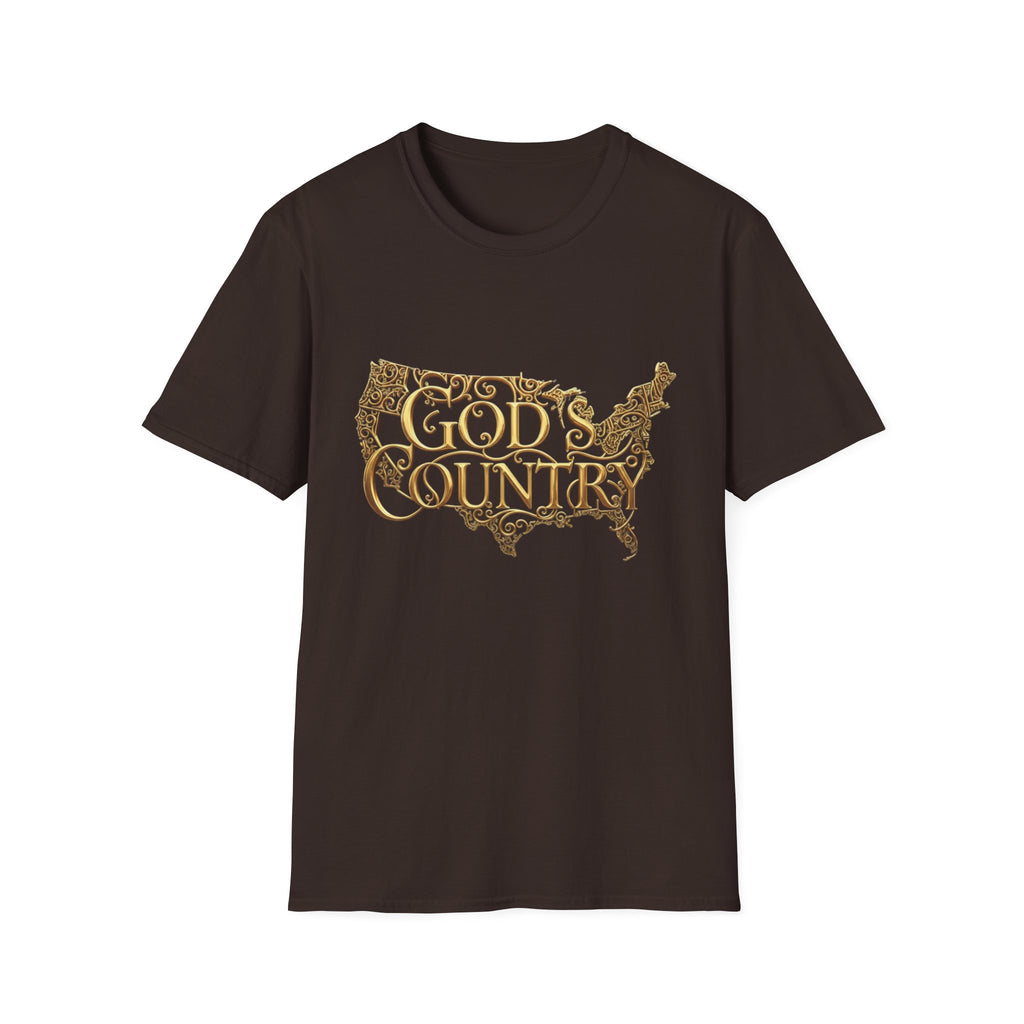 God's Country T-Shirt — Vintage USA Map Faith Tee