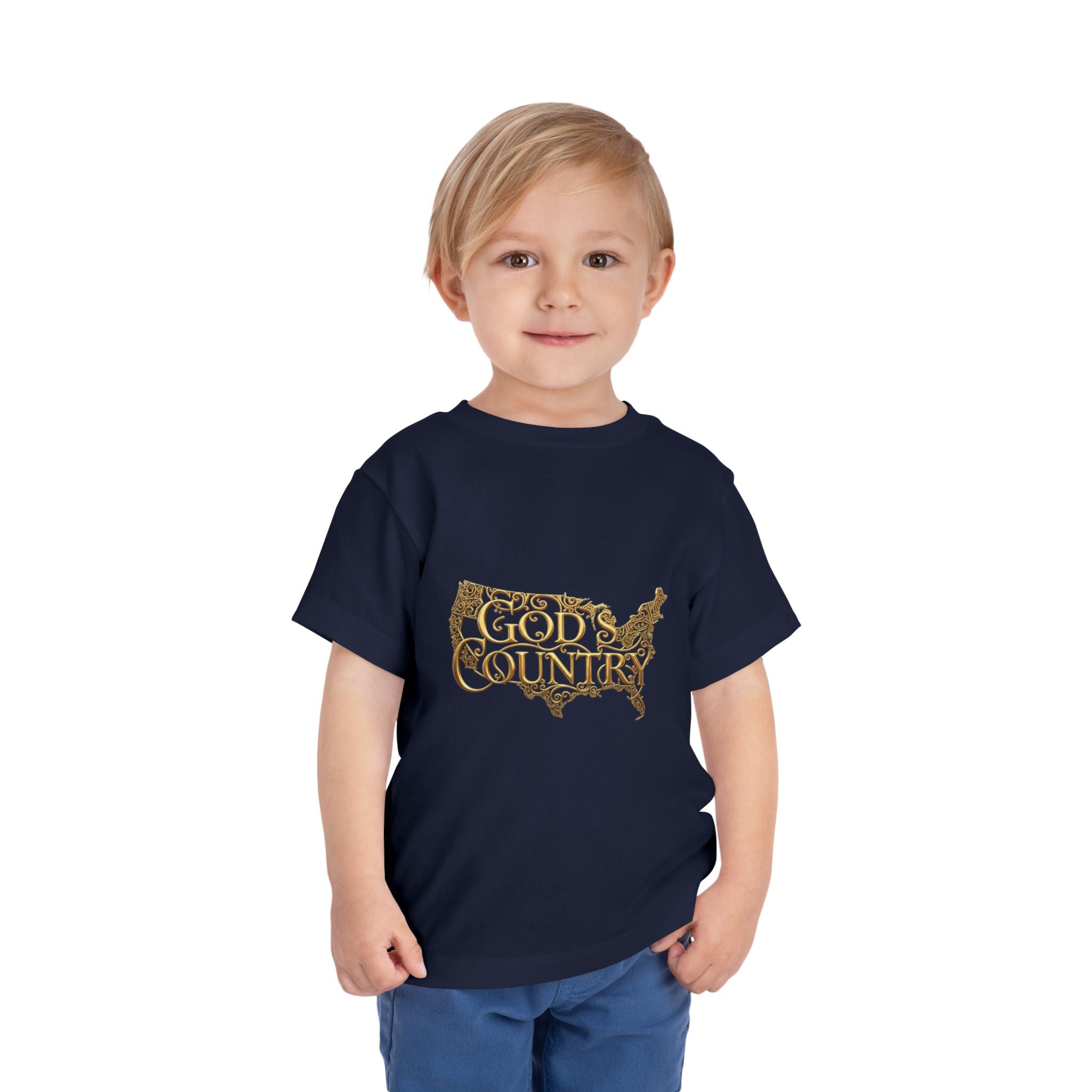 Toddler Tee — "God's Country" Gold Map Graphic