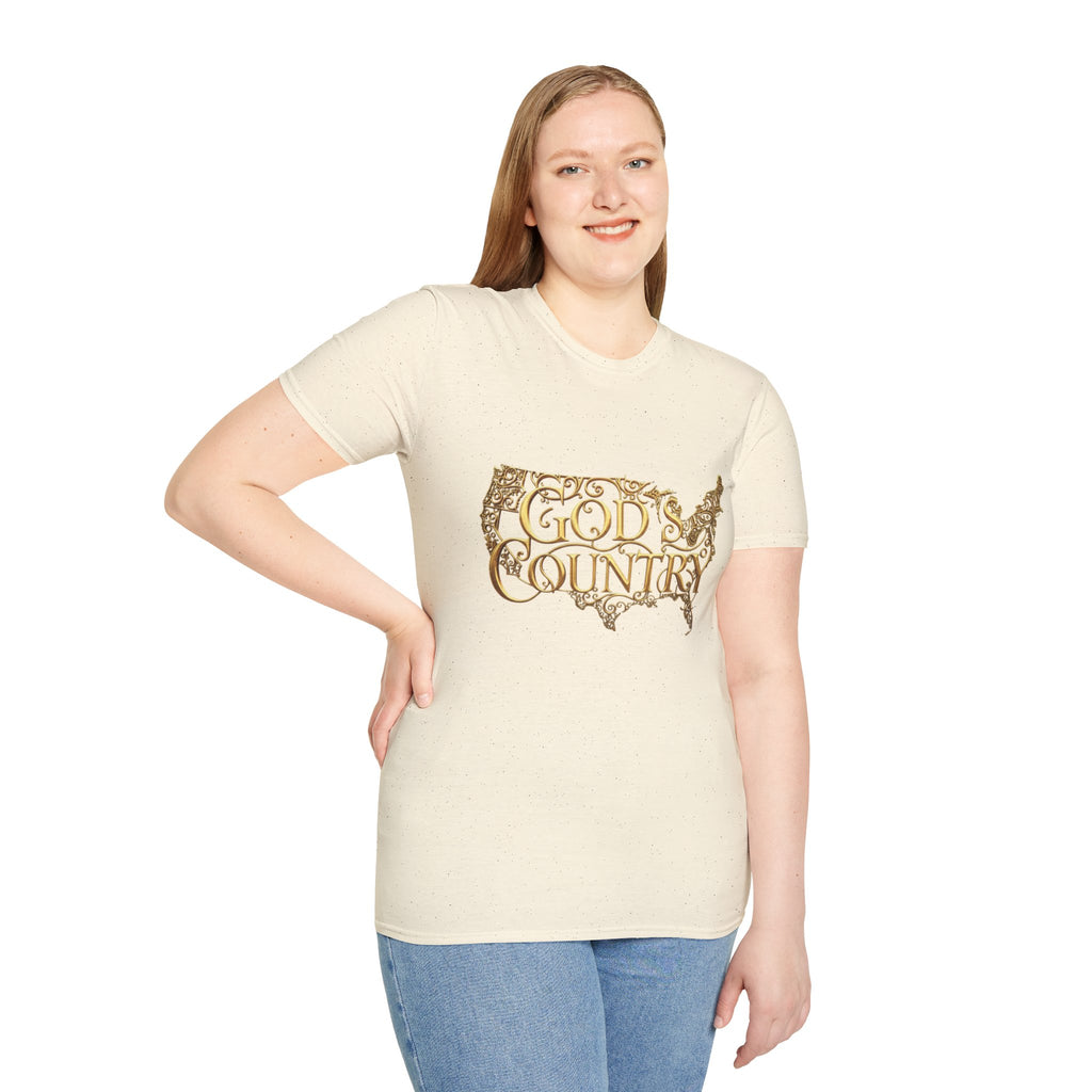 God's Country T-Shirt — Vintage USA Map Faith Tee