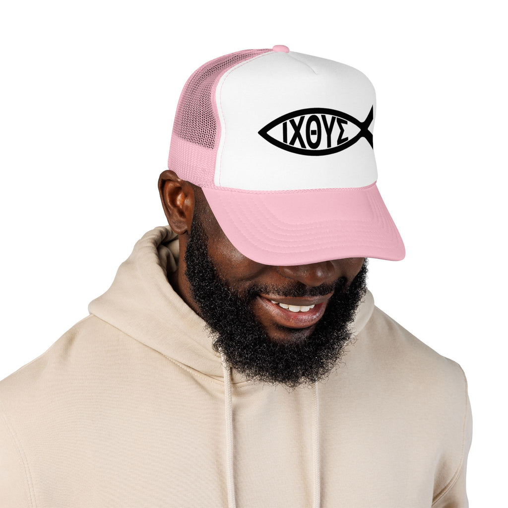 Christian Fish Trucker Hat with ΙΧΘΥΣ Ichthys Design
