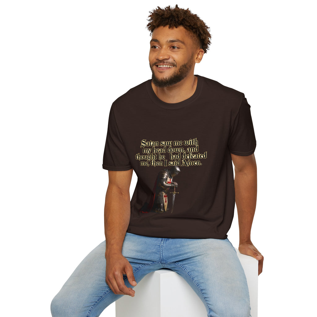 Christian Prayer T‑Shirt — "Satan Saw Me…Then I Said Amen" Faith Tee