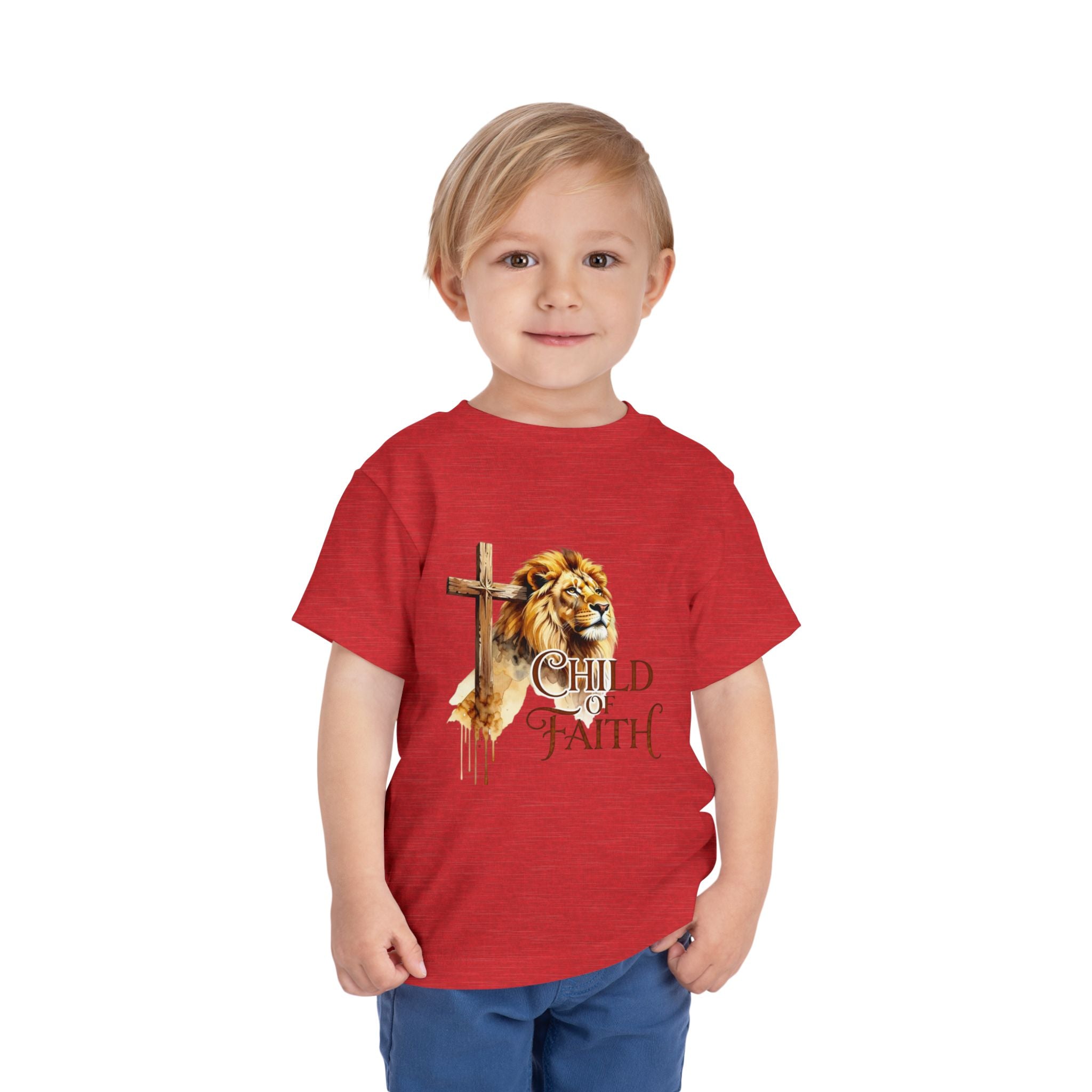 Child of Faith Toddler Tee — Lion & Cross Christian Kids Shirt