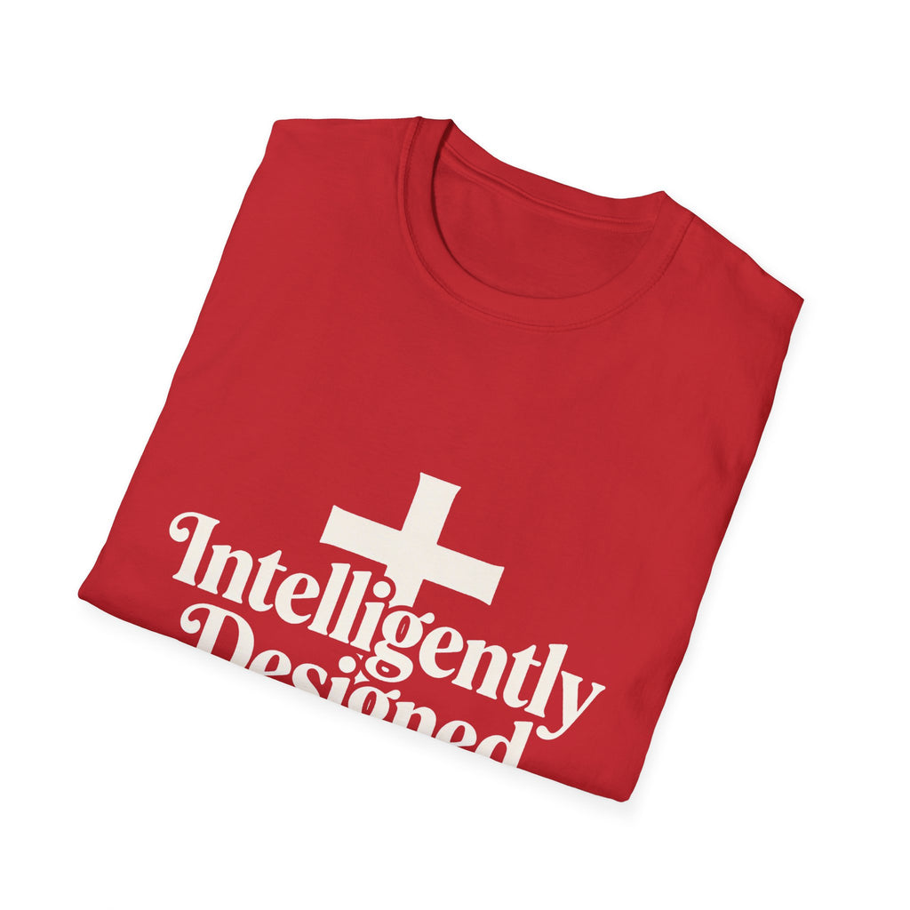 Christian T-Shirt — "Intelligently Designed by Love" Cross Faith Tee