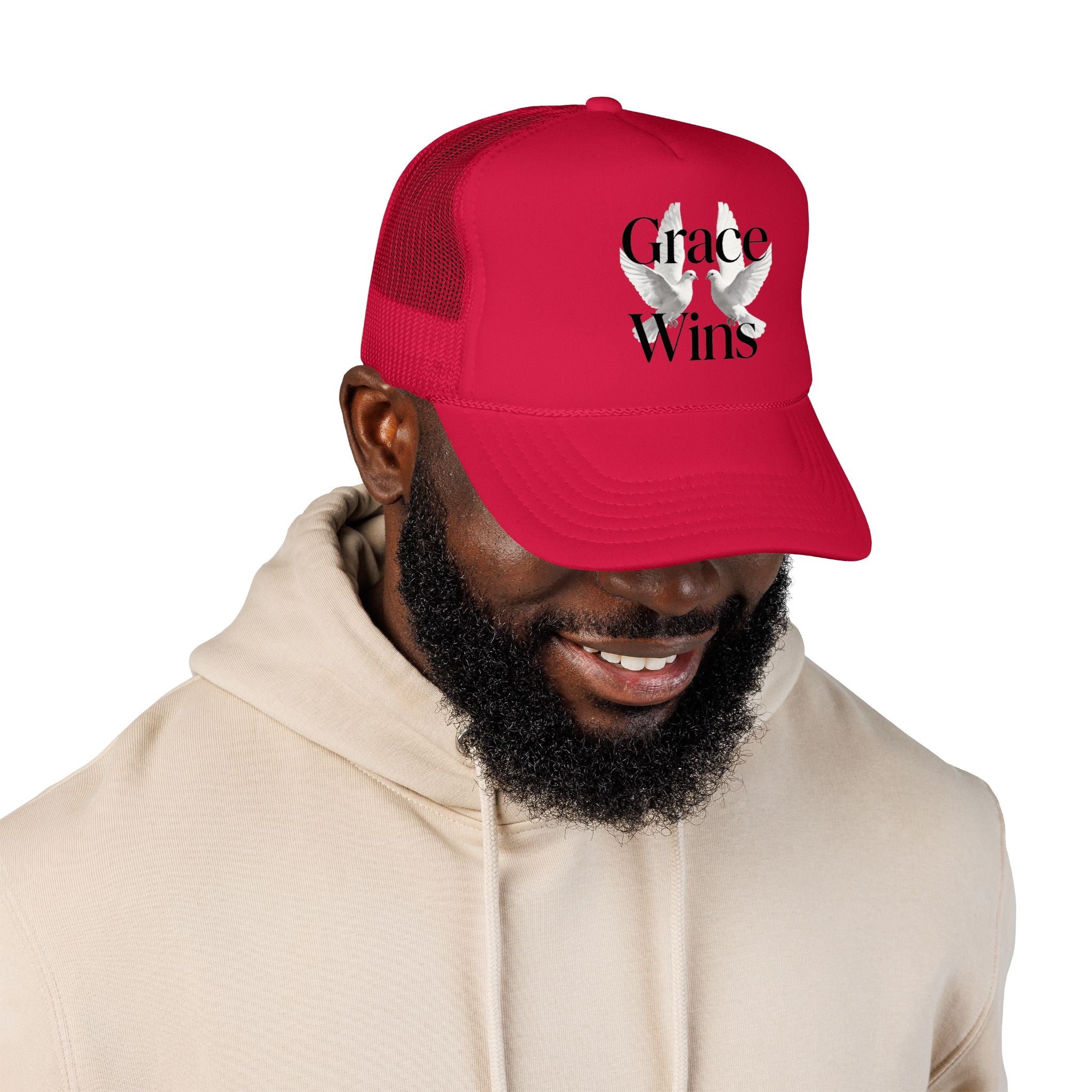 Grace Wins Trucker Hat — Inspirational Dove Foam Cap