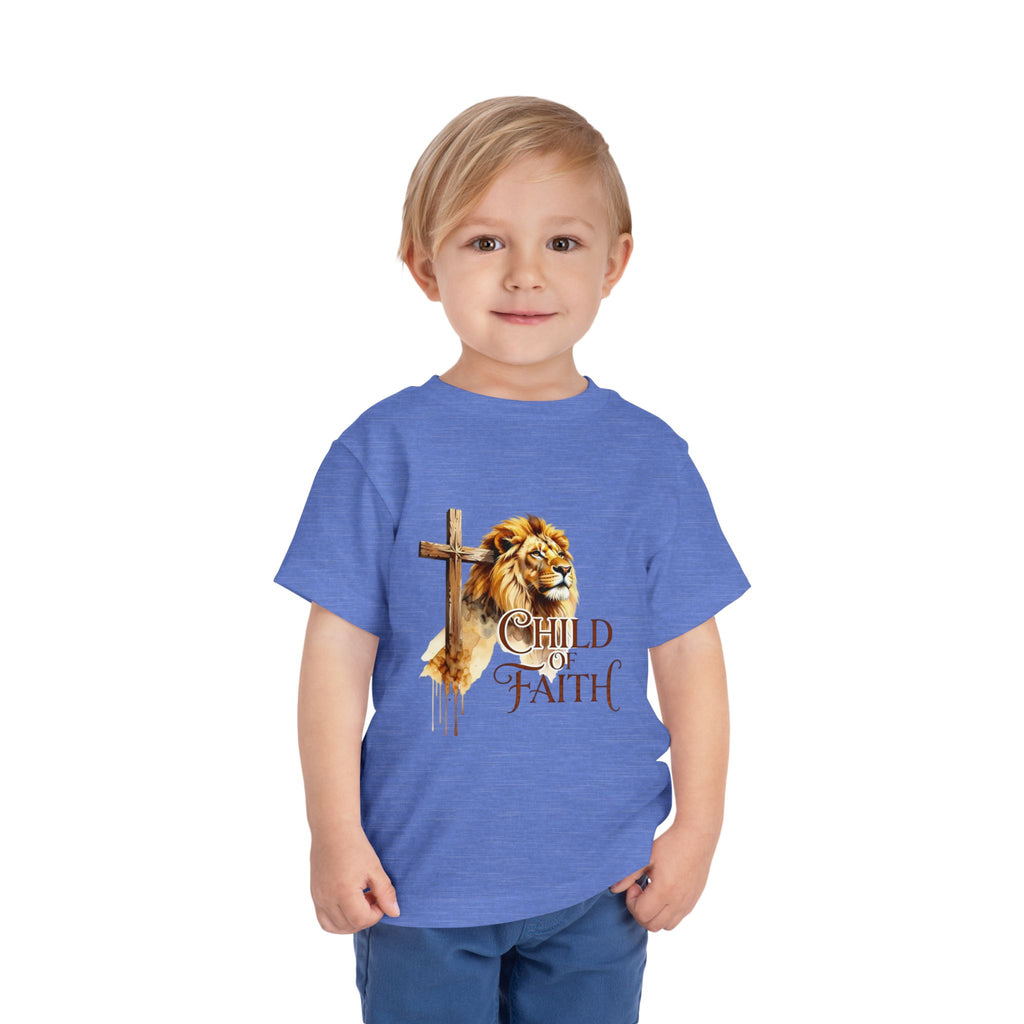 Child of Faith Toddler Tee — Lion & Cross Christian Kids Shirt