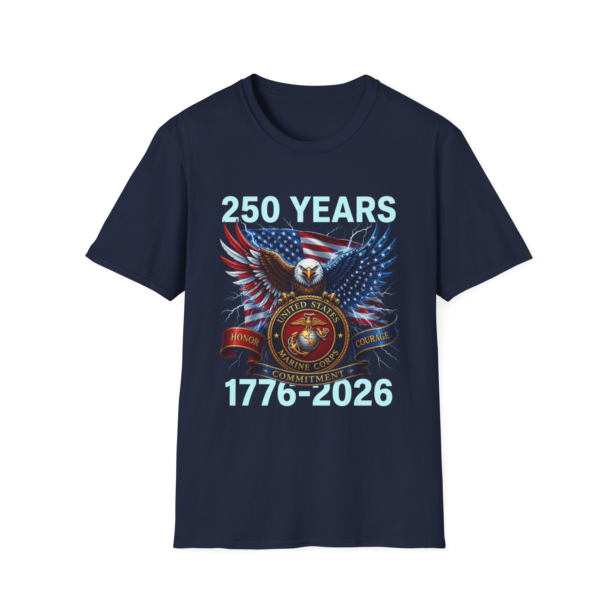 250 Years 1776–2026 Eagle Flag T-Shirt — Patriotic USA Anniversary Tee