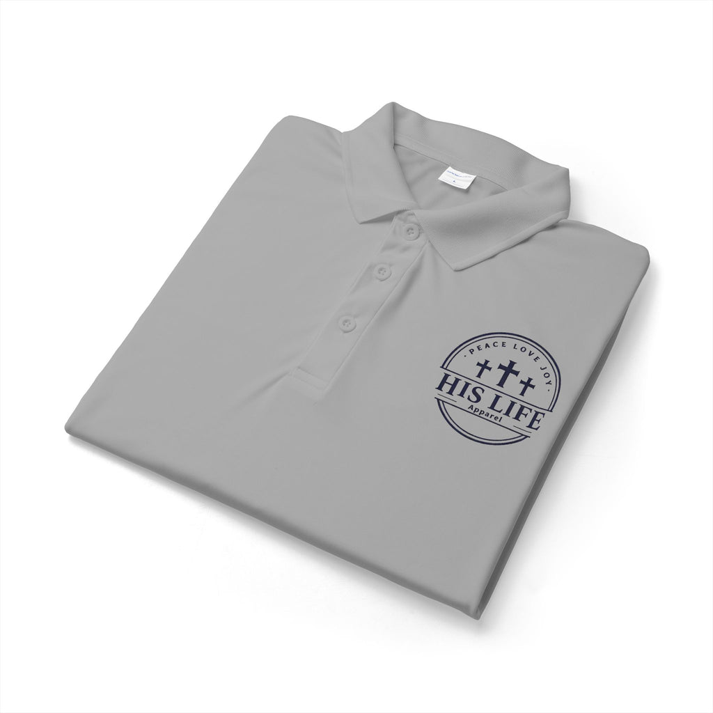 His Life Polo Shirt — Christian Cross Faith Logo Embroidered Polo