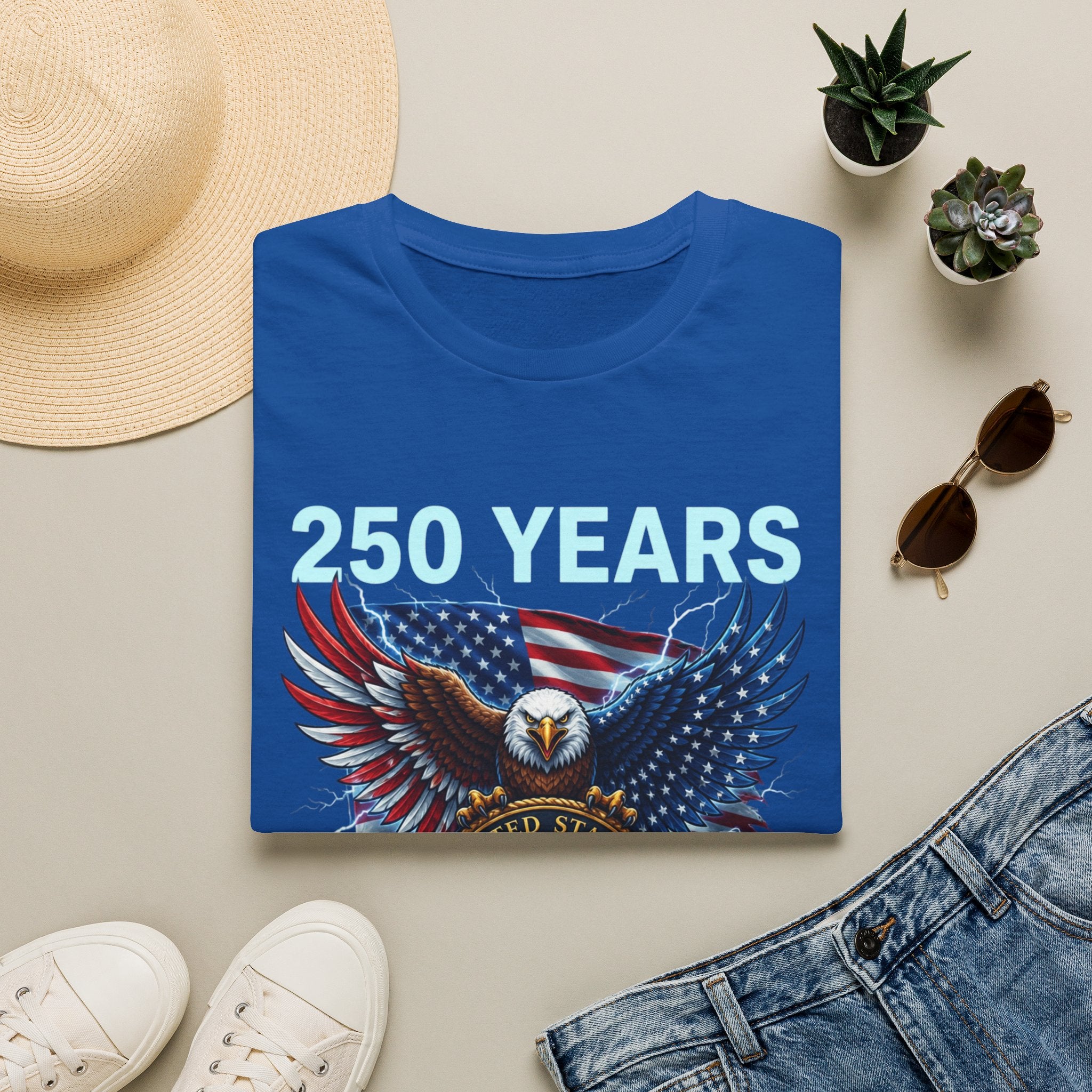 250 Years 1776–2026 Eagle Flag T-Shirt — Patriotic USA Anniversary Tee