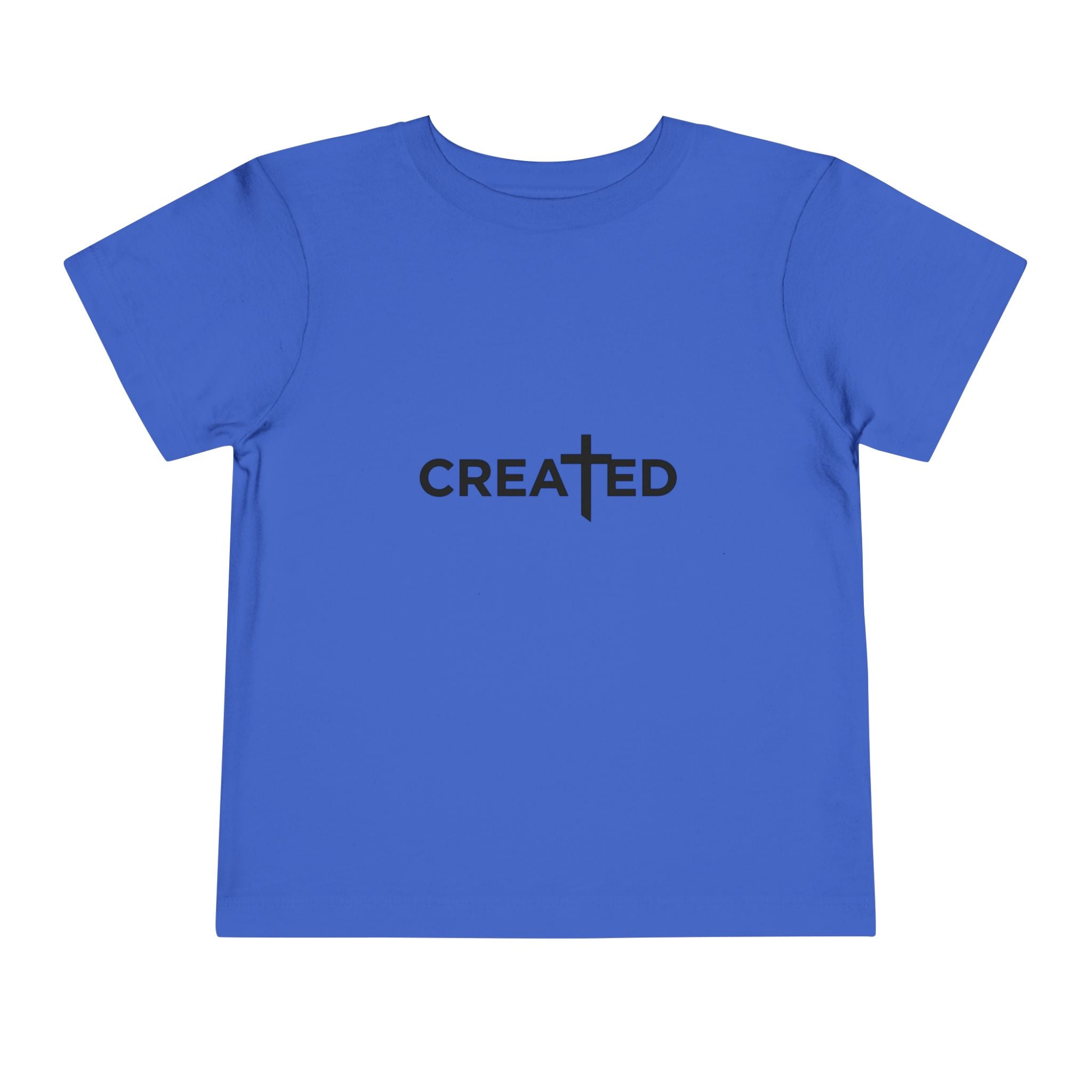 Toddler Tee — "Created" Cross Logo Christian Baby Shirt