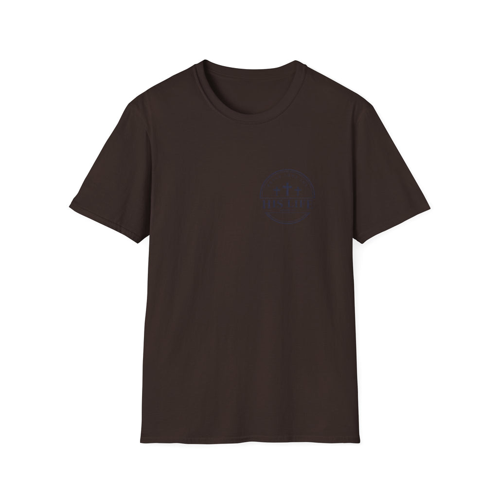 His Life Apparel Christian American 250 T‑Shirt — Three Crosses Faith Graphic
