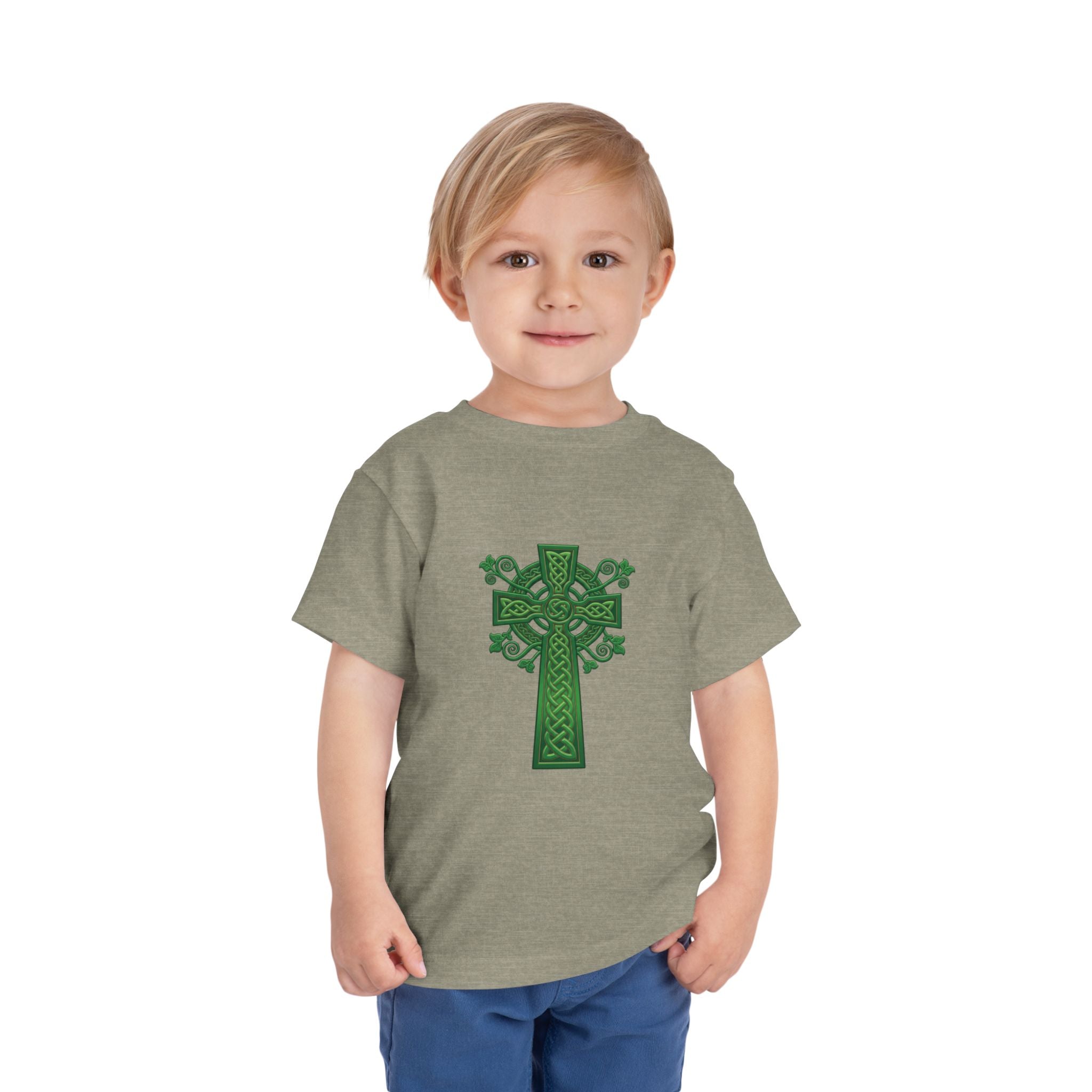 Toddler Tee — Green Celtic Cross Graphic (St. Patrick’s Day)