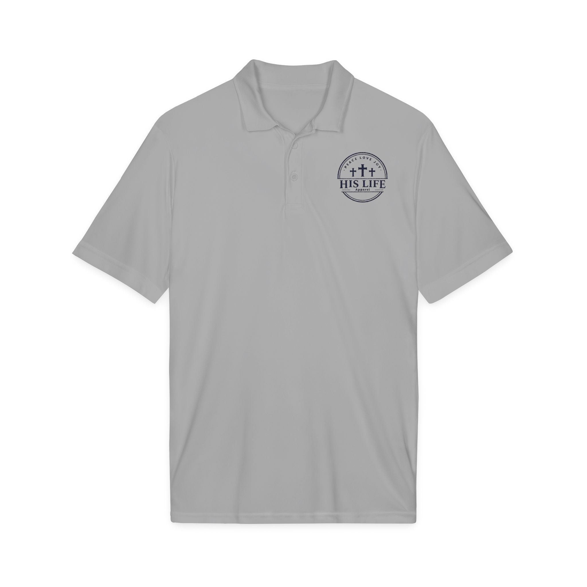 His Life Polo Shirt — Christian Cross Faith Logo Embroidered Polo