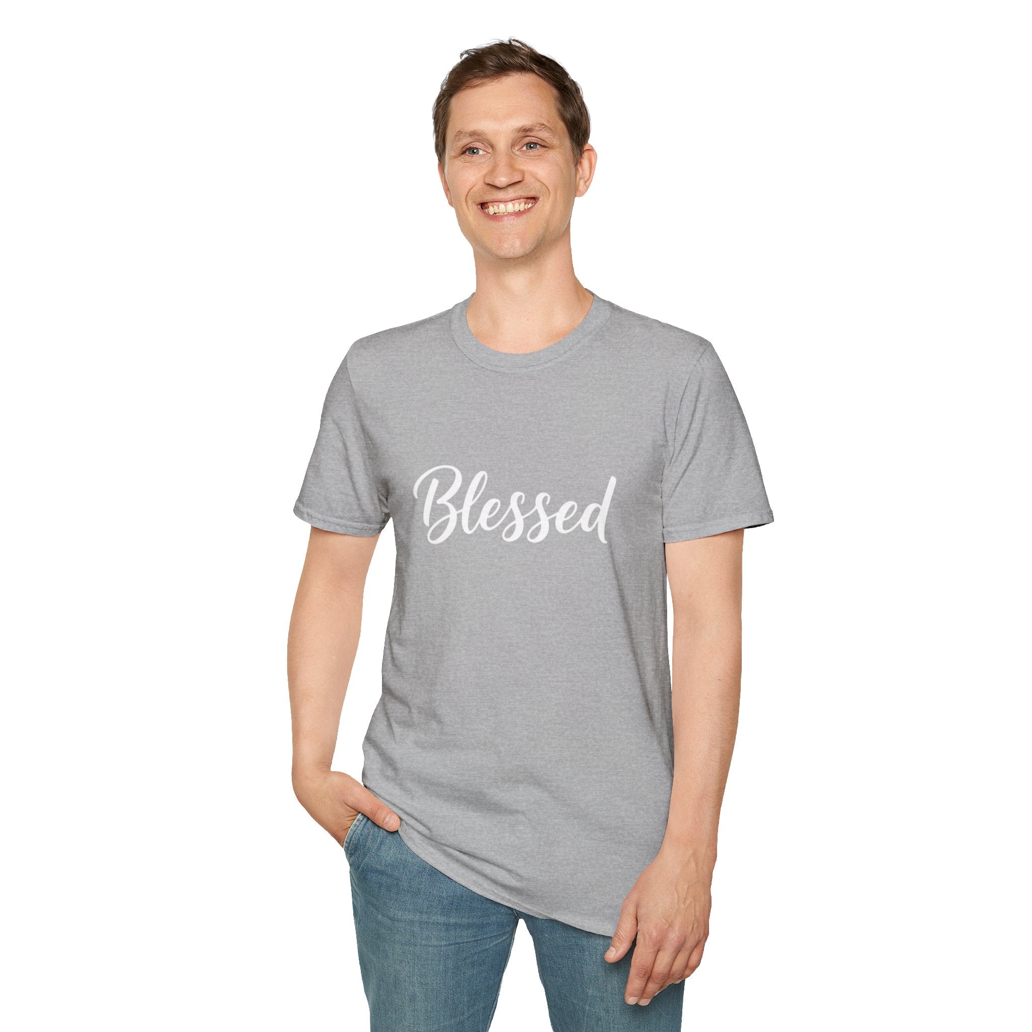 Blessed Script T-Shirt — Inspirational Faith Graphic Tee