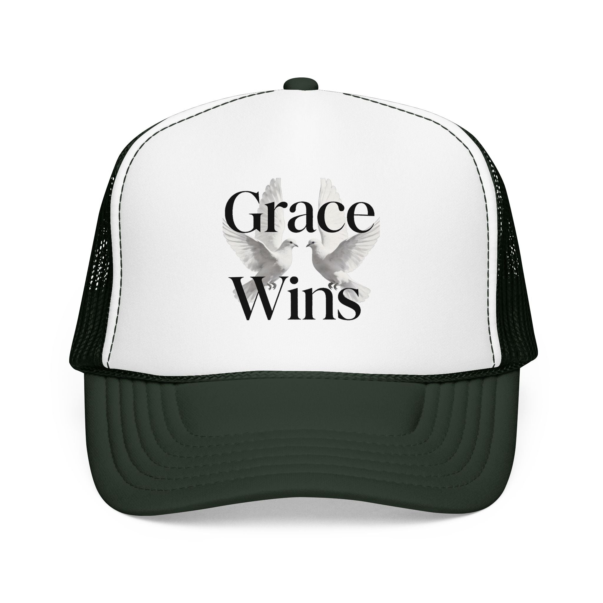 Grace Wins Trucker Hat — Inspirational Dove Foam Cap